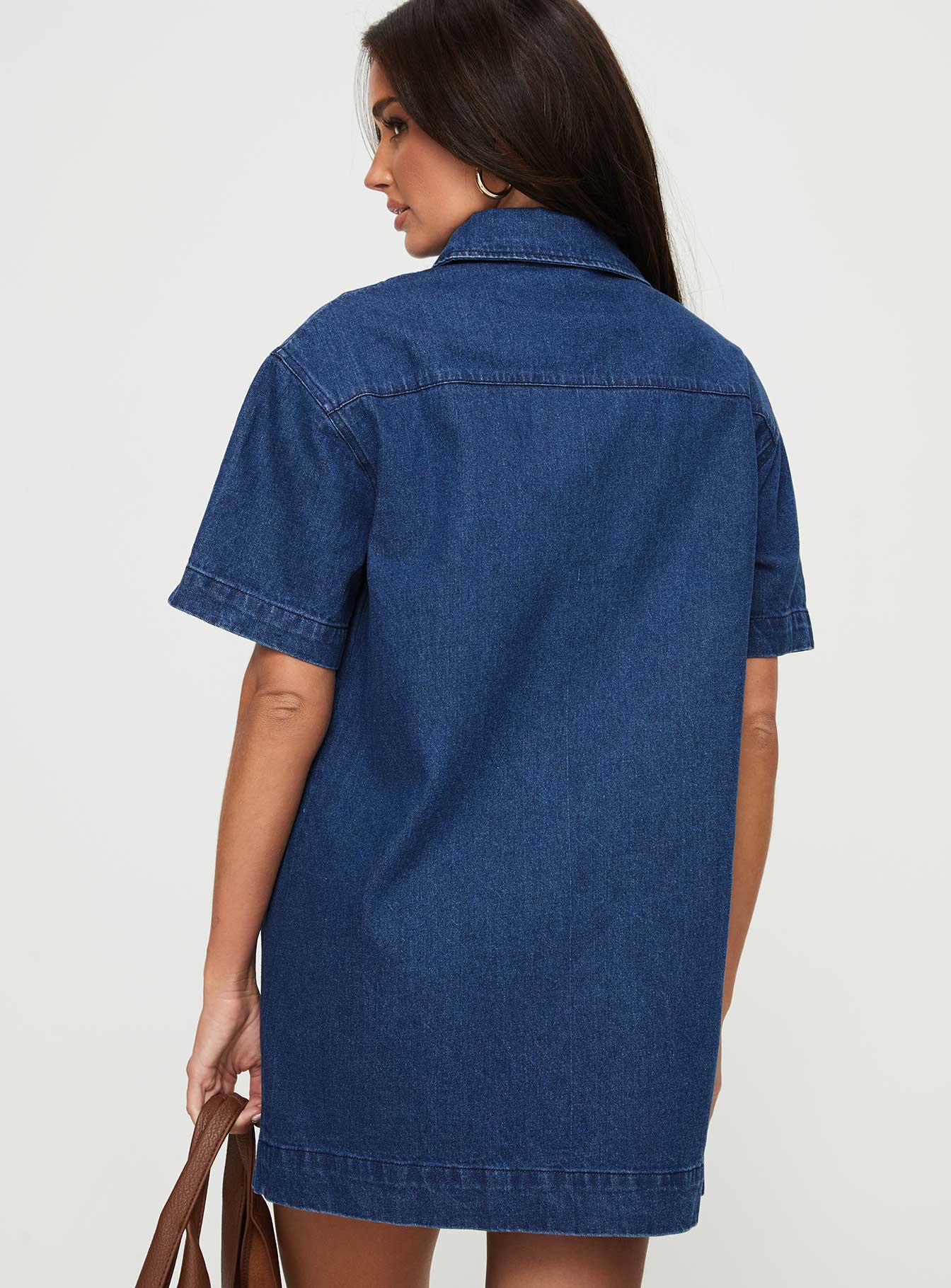 Haun Denim Mini Dress Dark Wash - Image 5
