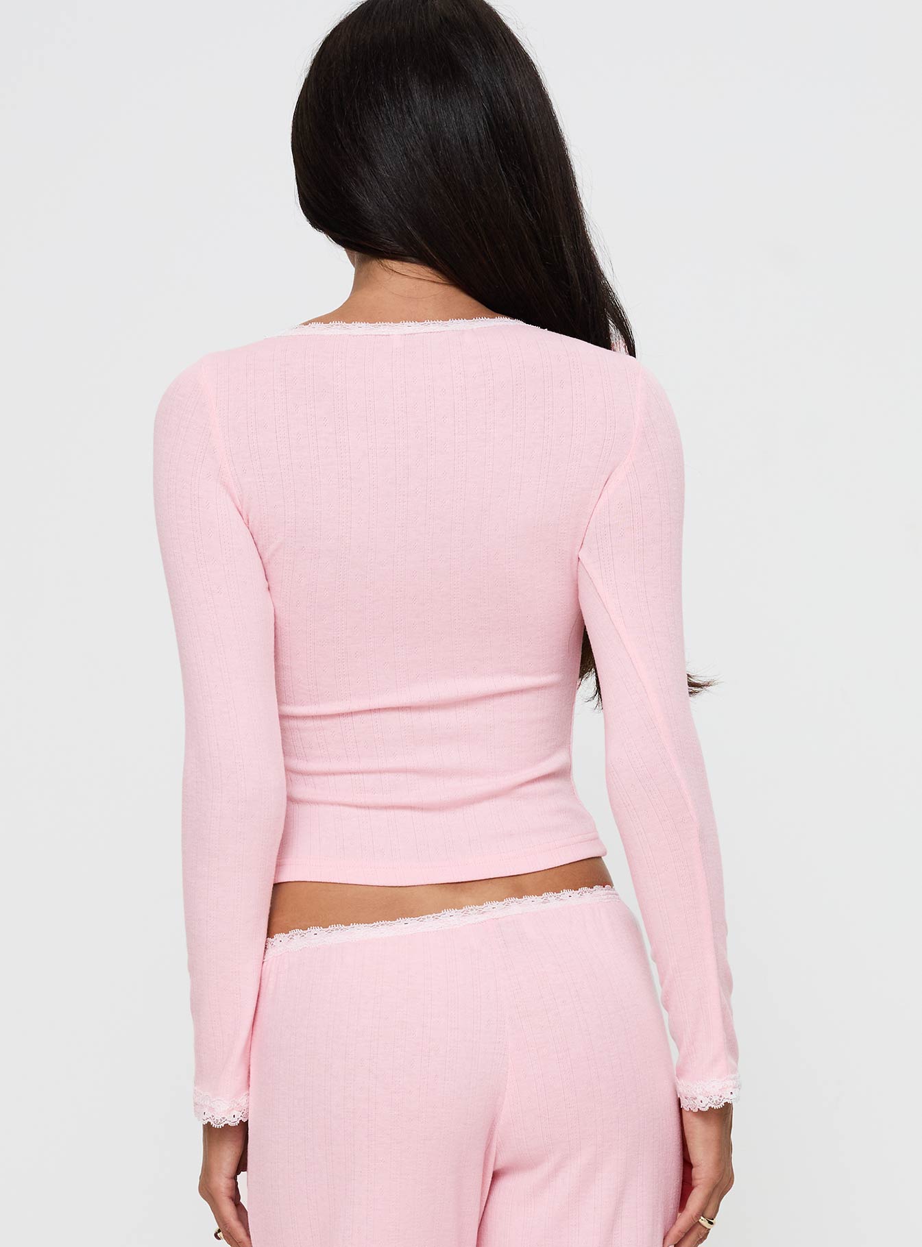 Whimsie Long Sleeve Sleep Top Pink - Image 5