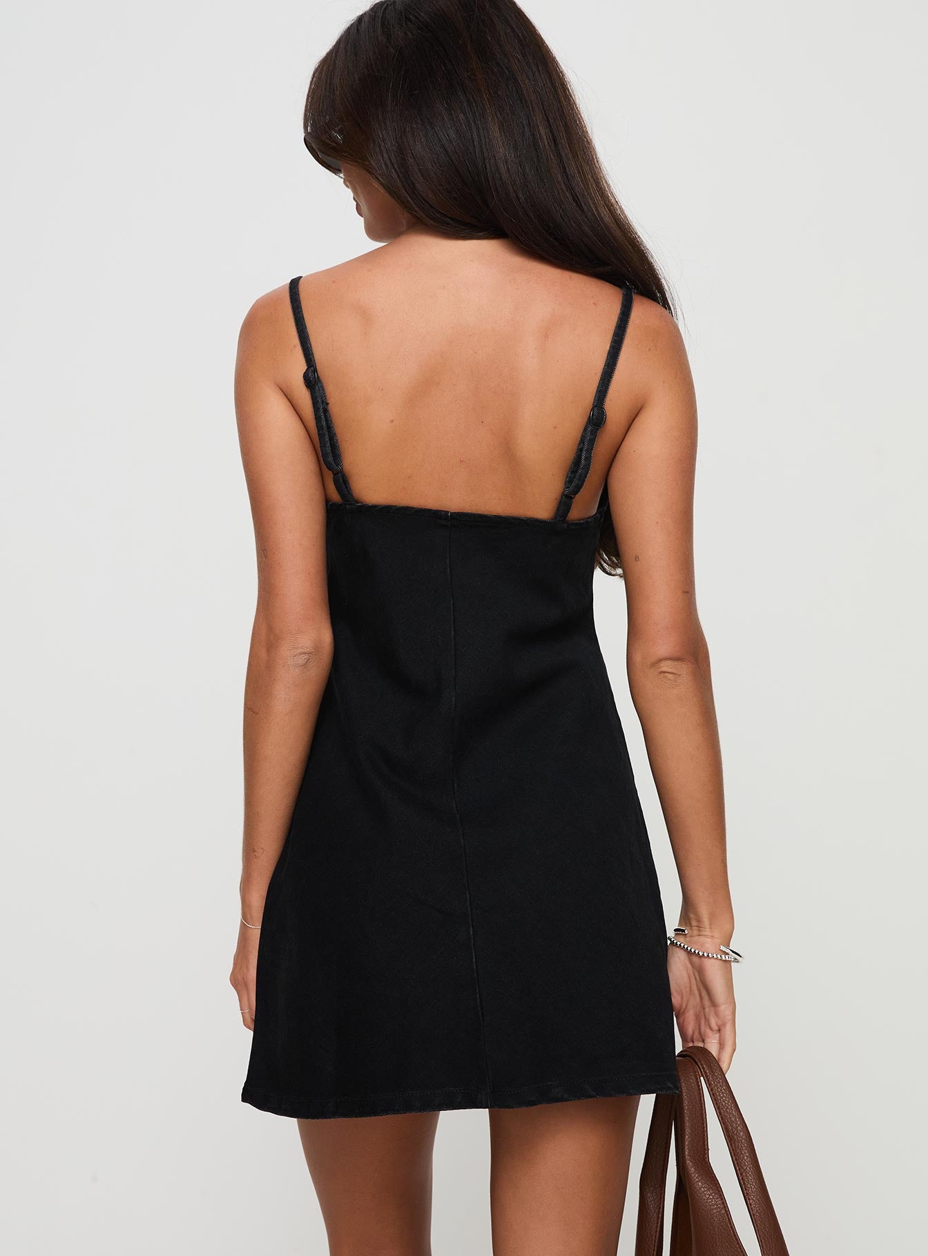 Arwen Denim Mini Dress Black - Image 5