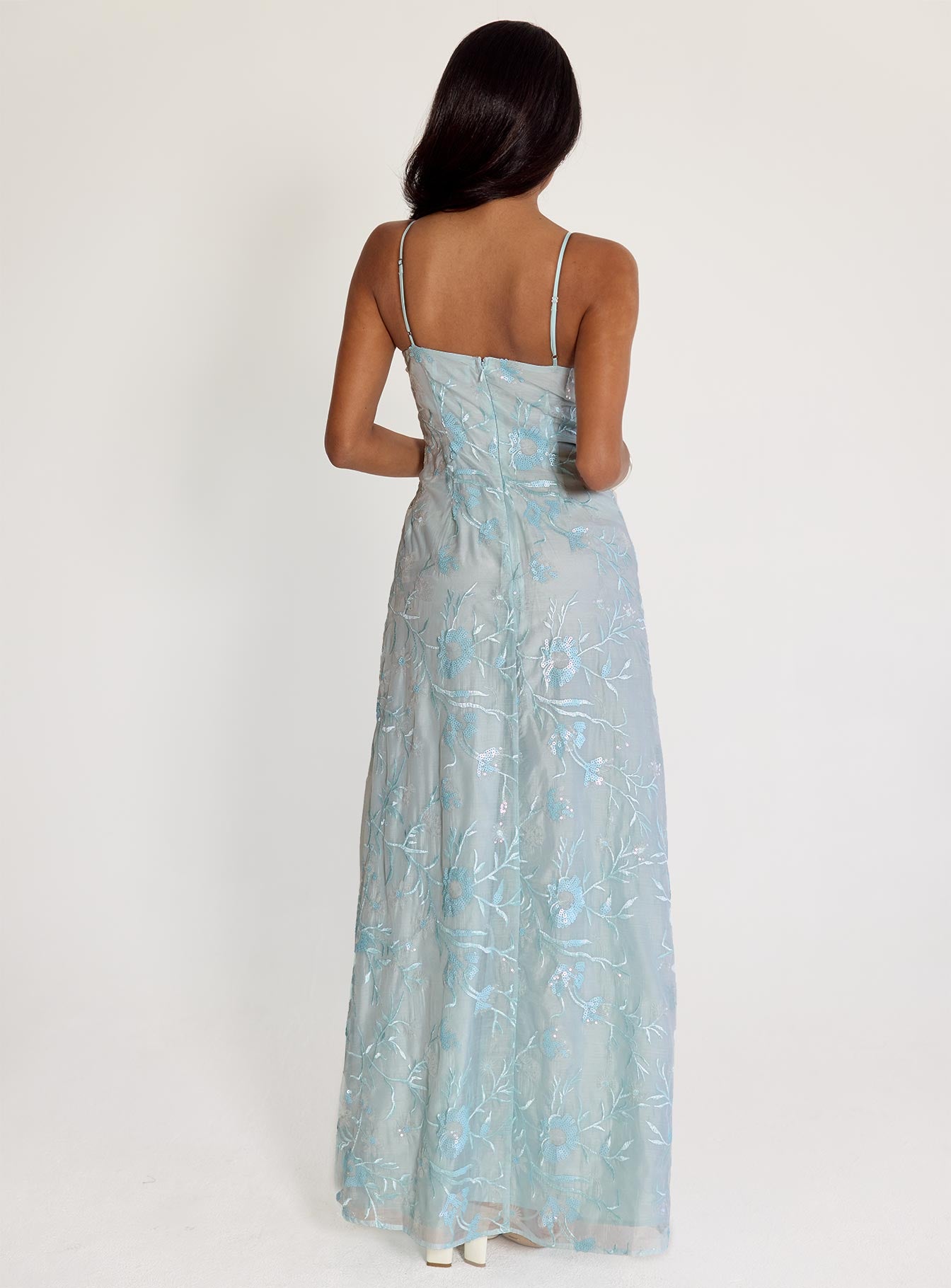 Believe In Love Embroidered Maxi Dress Blue - Image 4