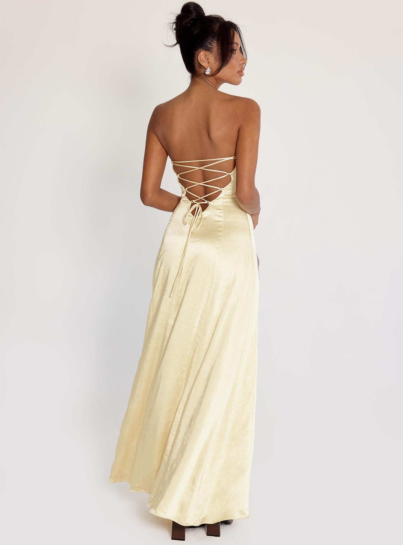 Masterpiece Strapless Maxi Dress Yellow - Image 4