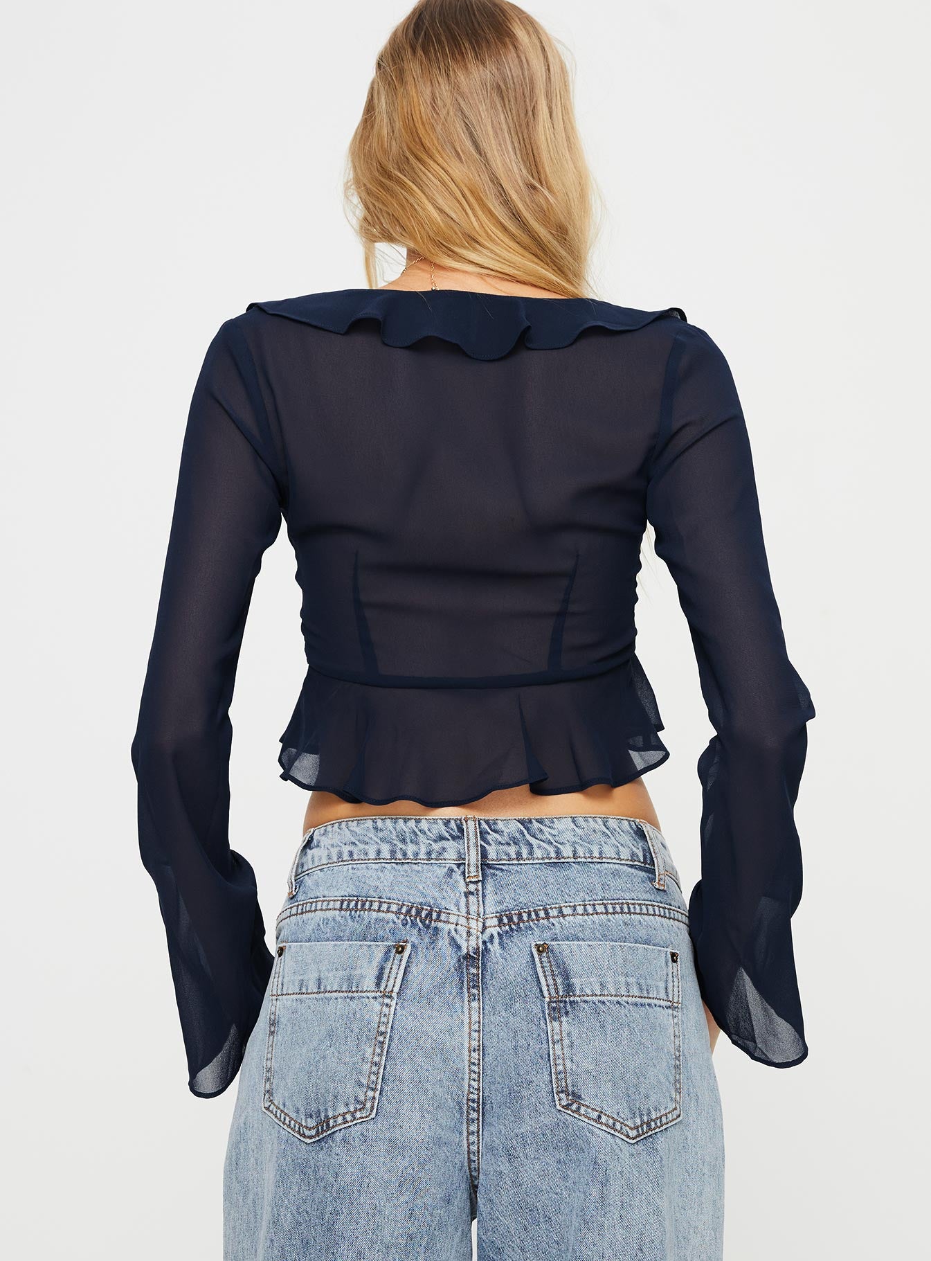 Gylda Long Sleeve Top Navy - Image 5