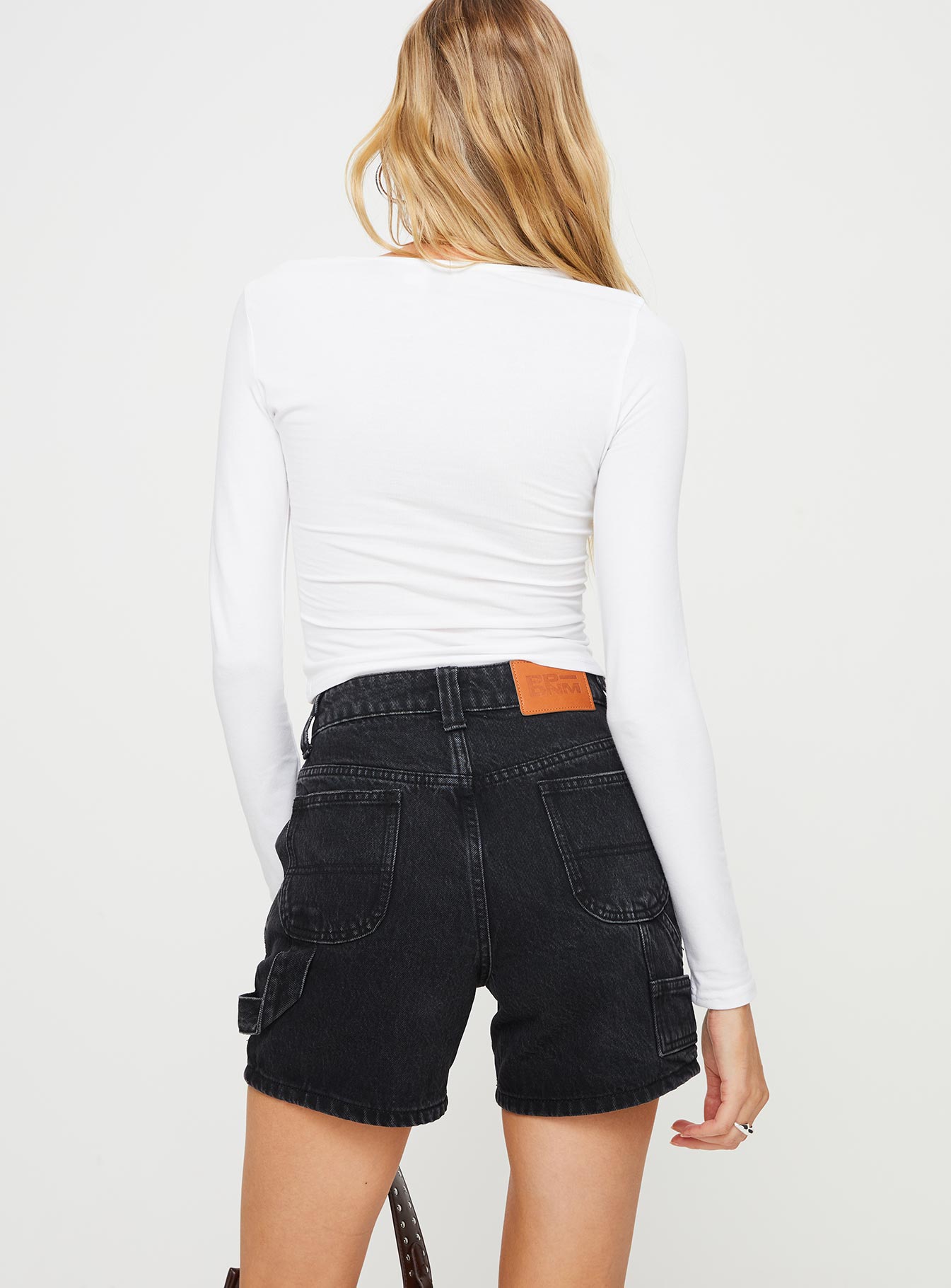 Lou Carpenter Denim Shorts Washed Black Lower Impact - Image 5