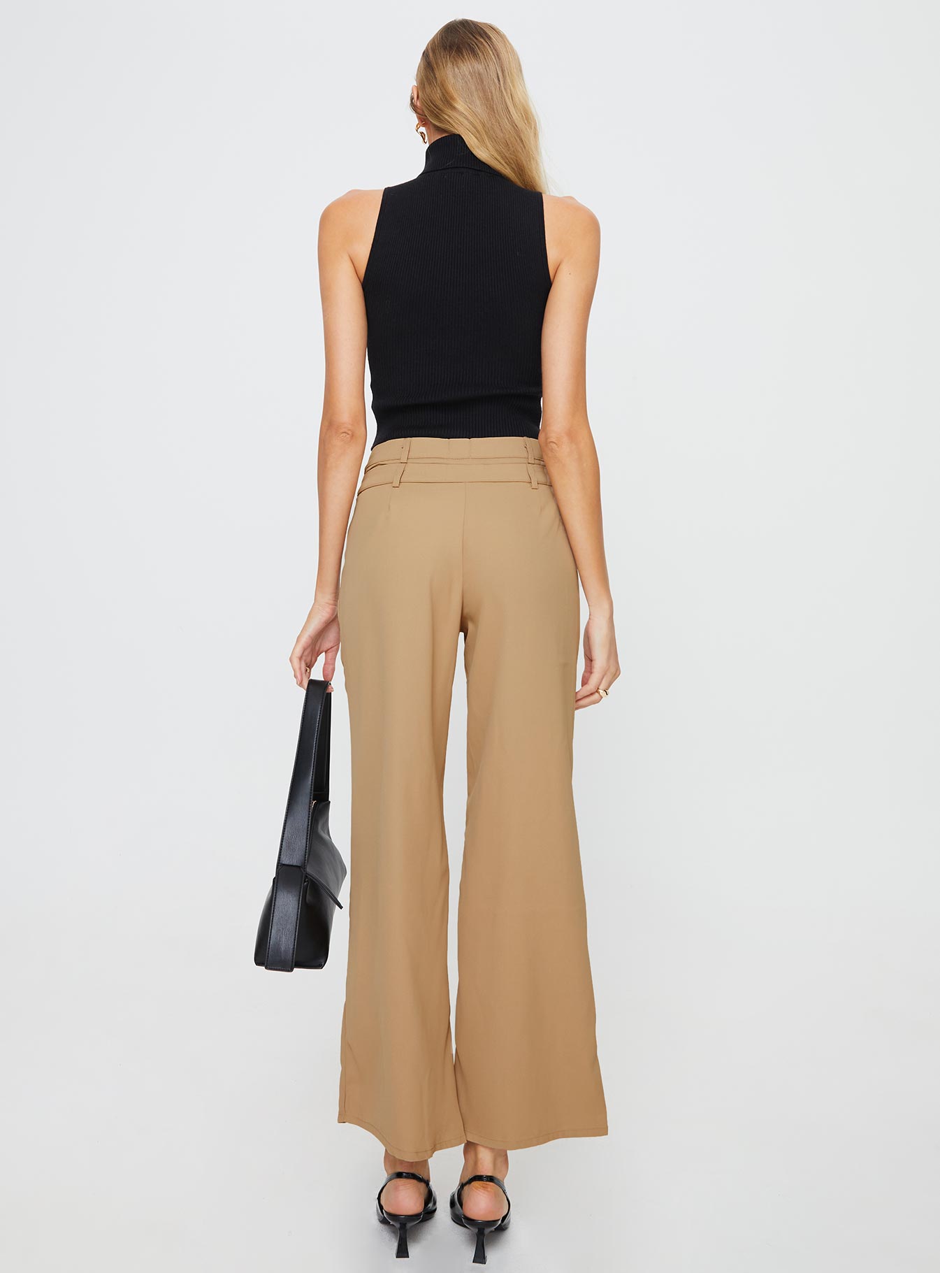 Paulino Double Waistband Pants Beige - Image 4