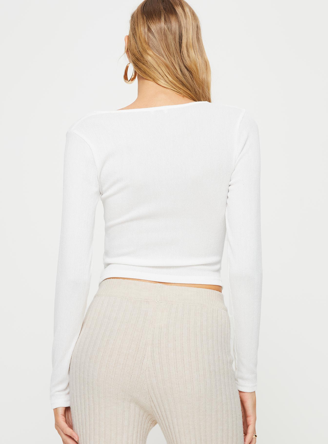 Dixon Long Sleeve Top White - Image 5