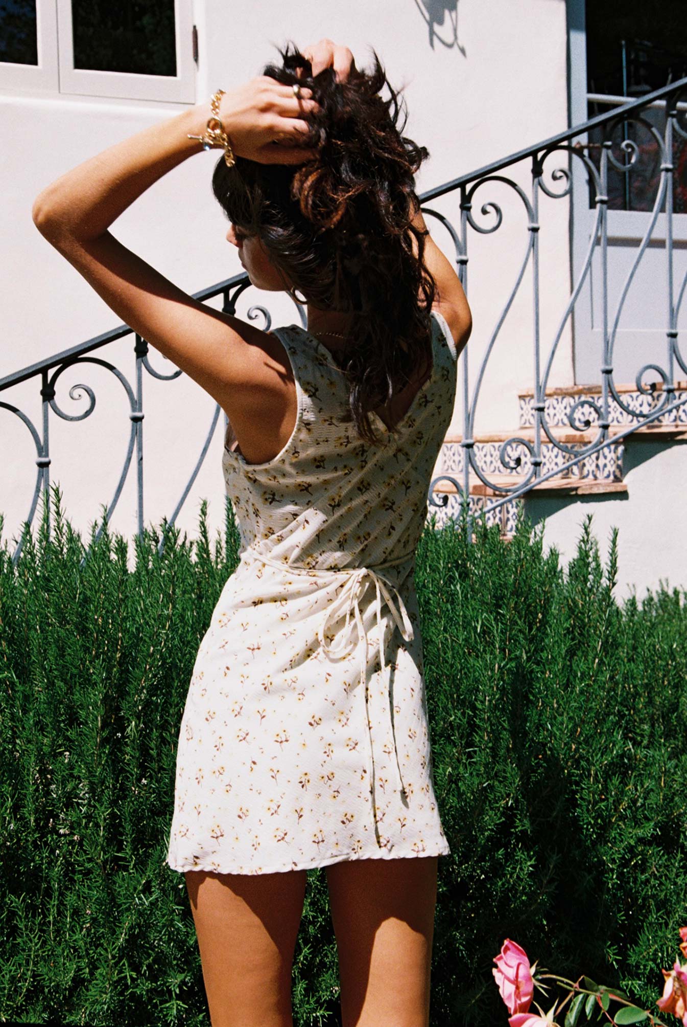 Nellie Mini Dress White / Yellow Floral - Image 4