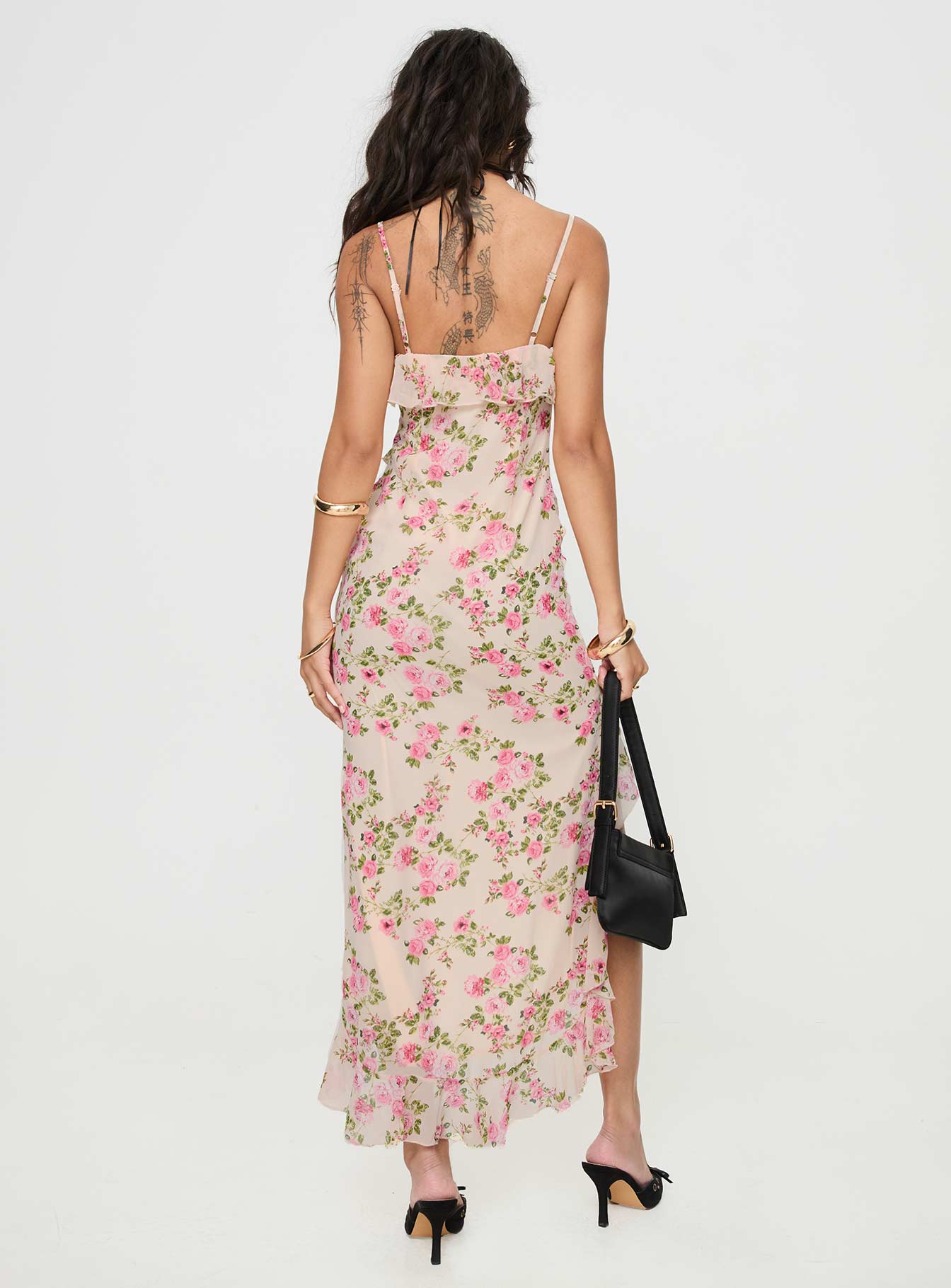 Garys Midi Dress Cream Floral - Image 5