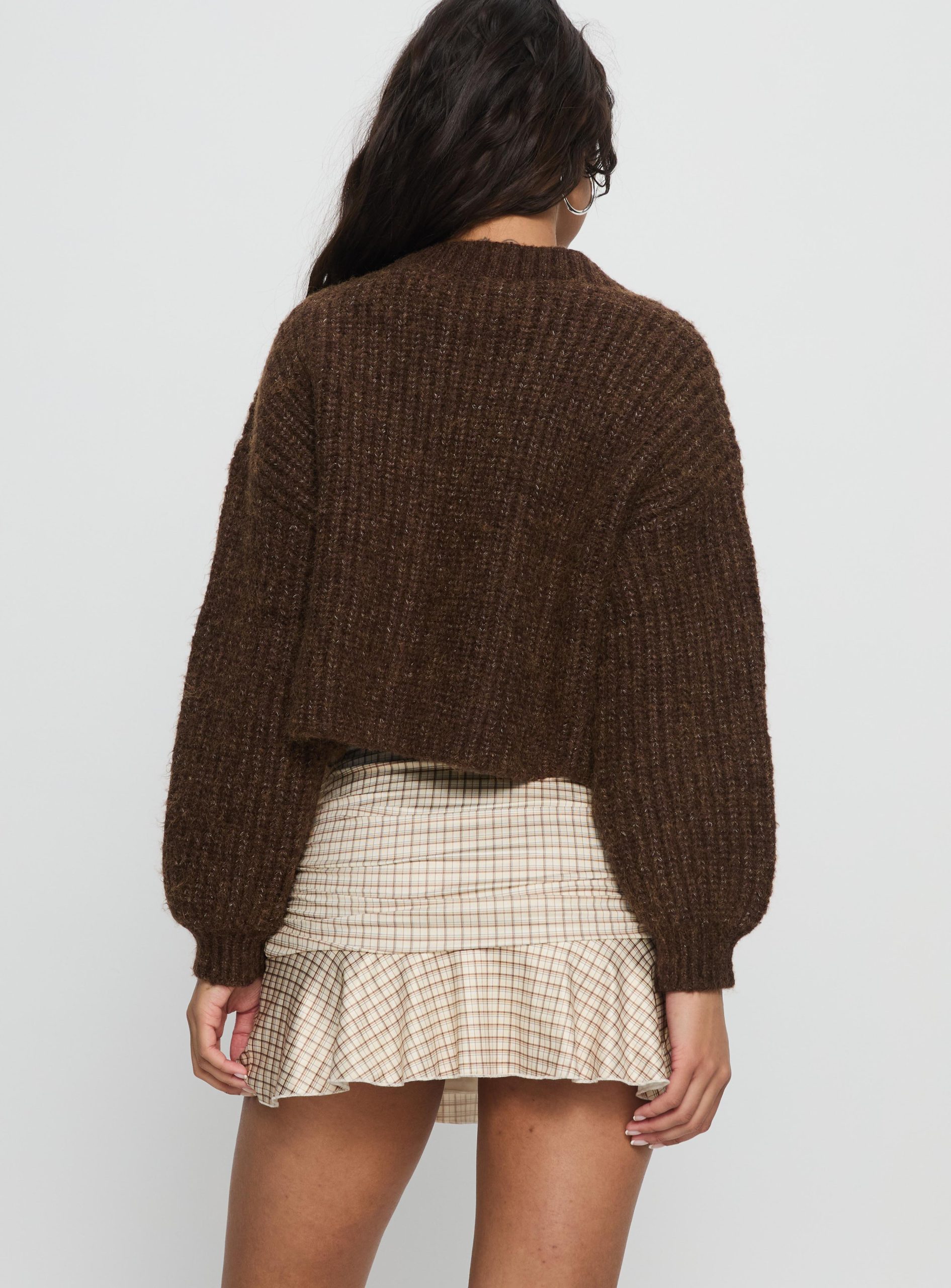 Celebrations Mini Skirt Beige Check - Image 5