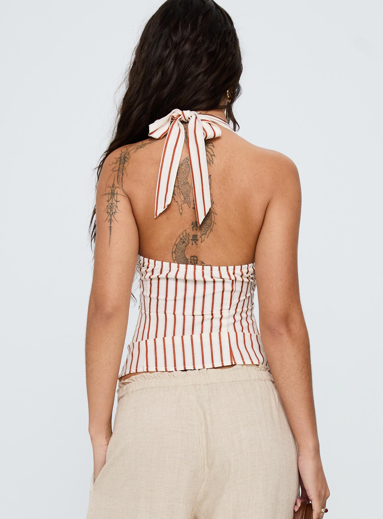 Radiant Beam Halter Top Orange Stripe - Image 5