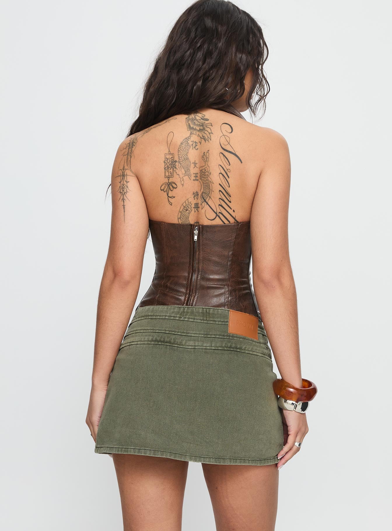Generous Wrap Buckle Skort Washed Khaki - Image 5