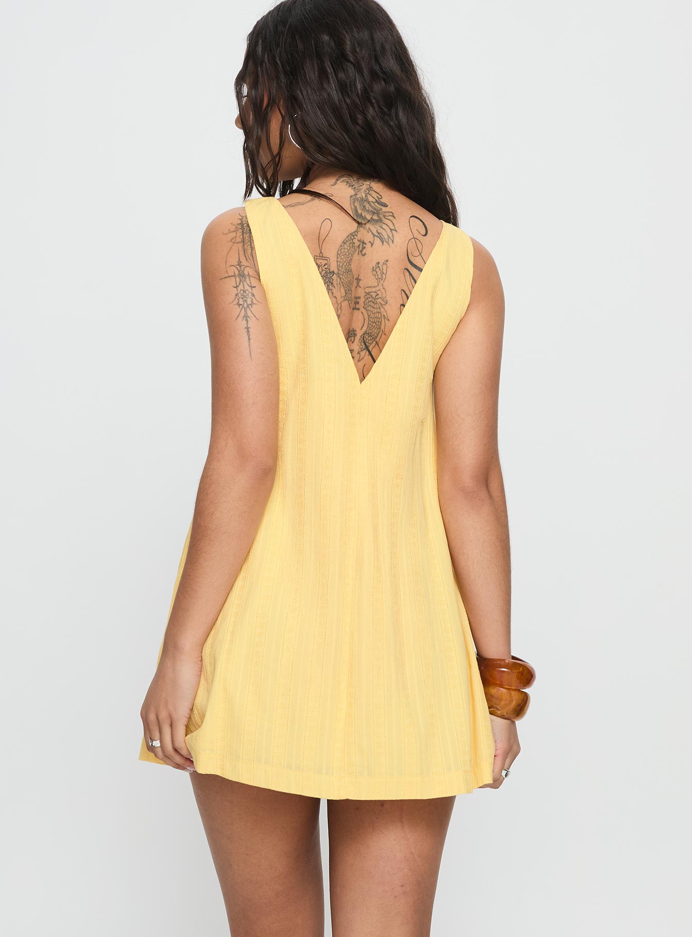 Lorenie Shift Mini Dress Yellow - Image 4