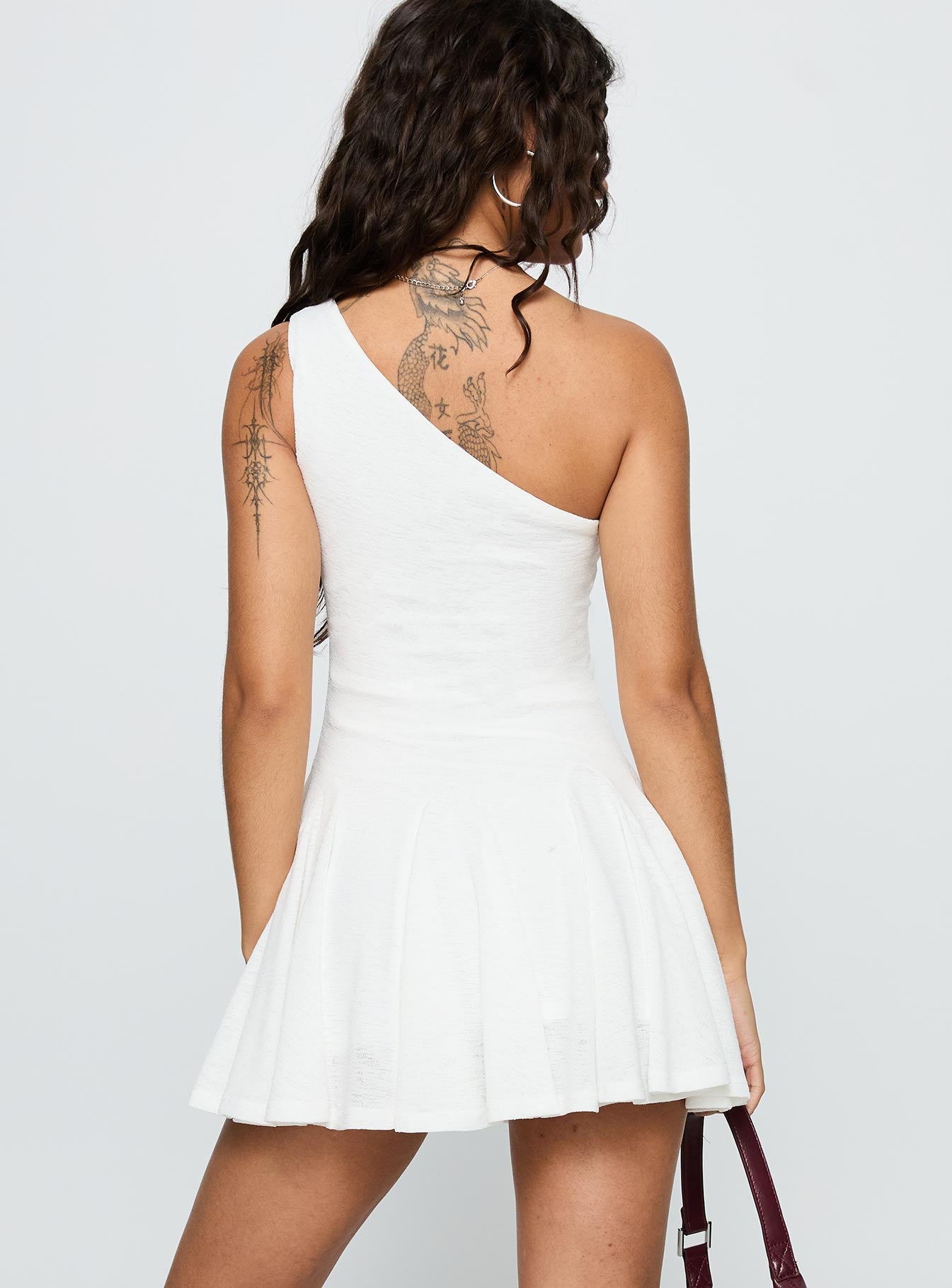 Writing Vows One Shoulder Mini Dress White - Image 5