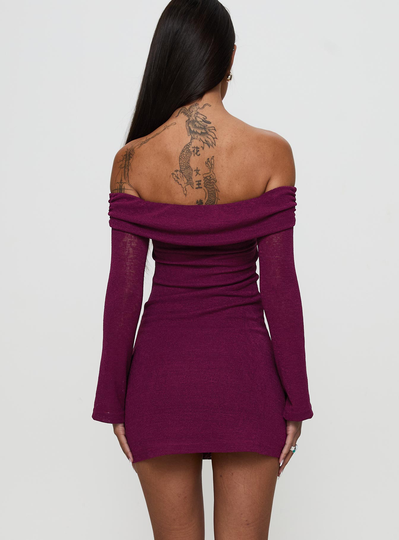 Firenza Long Sleeve Mini Dress Purple - Image 5