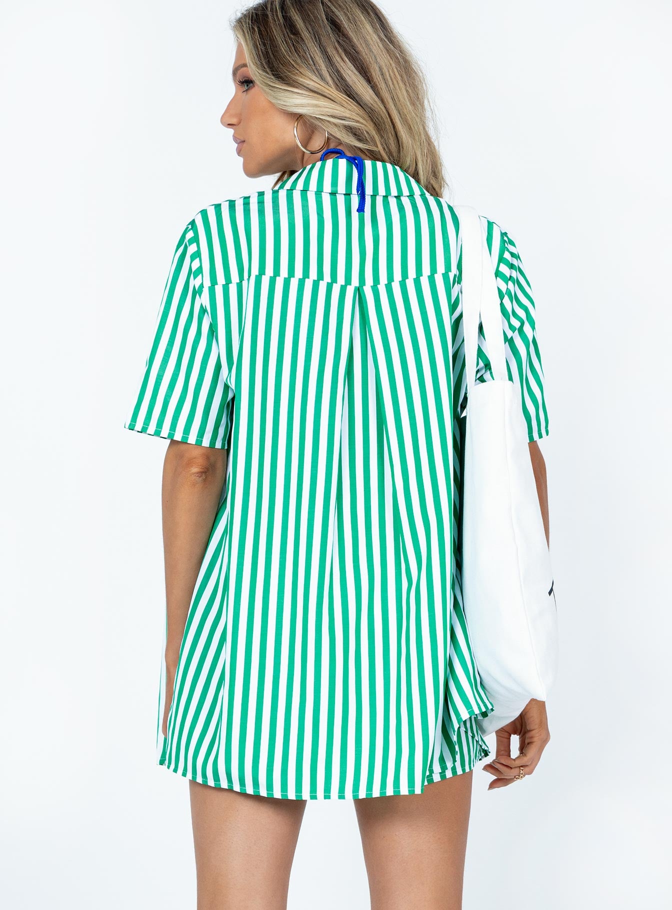 Chloe Short Sleeve Set Green Stripe - Image 5