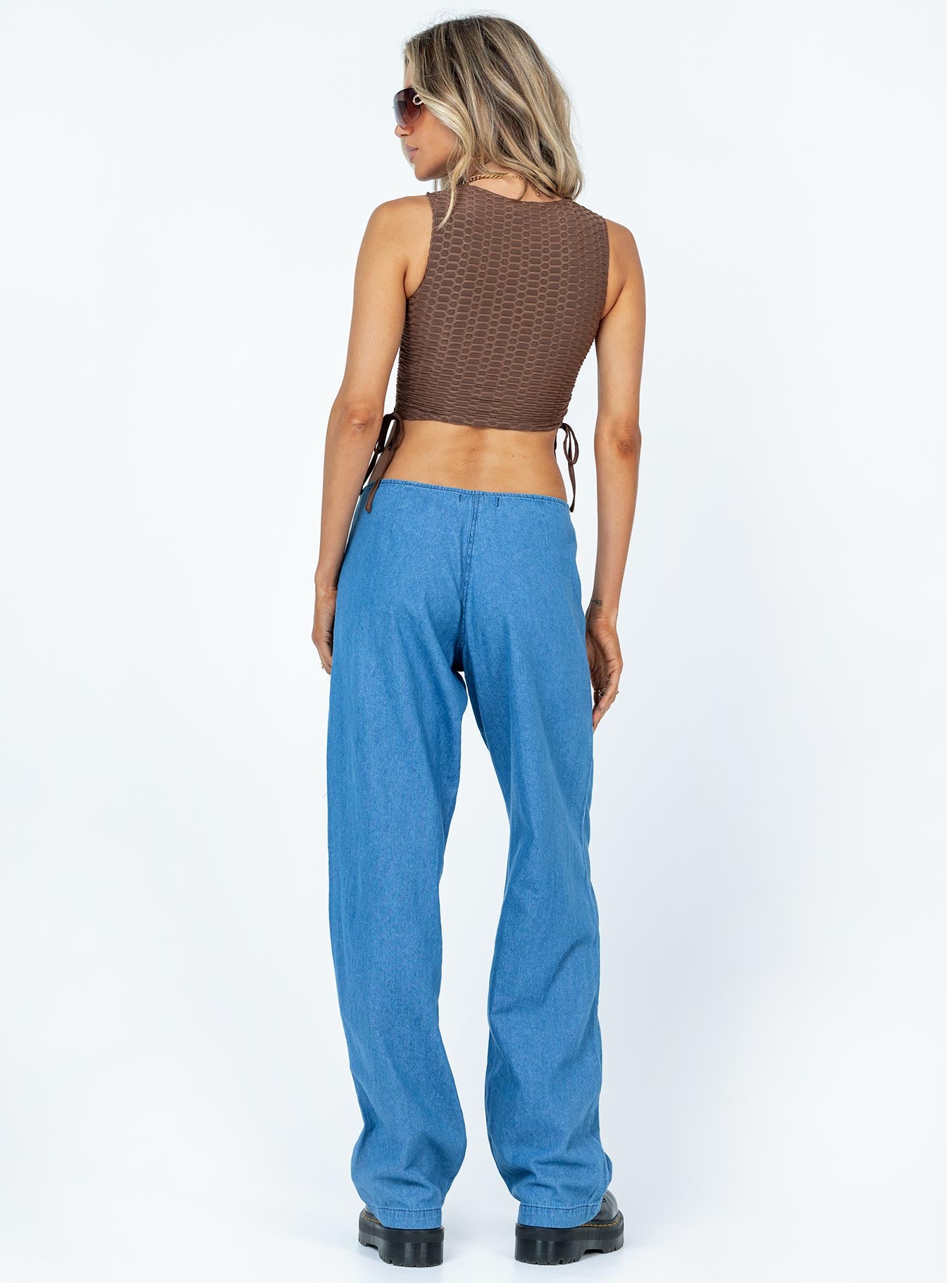 Motel Sedna Trouser Denim Stone Wash Blue - Image 5