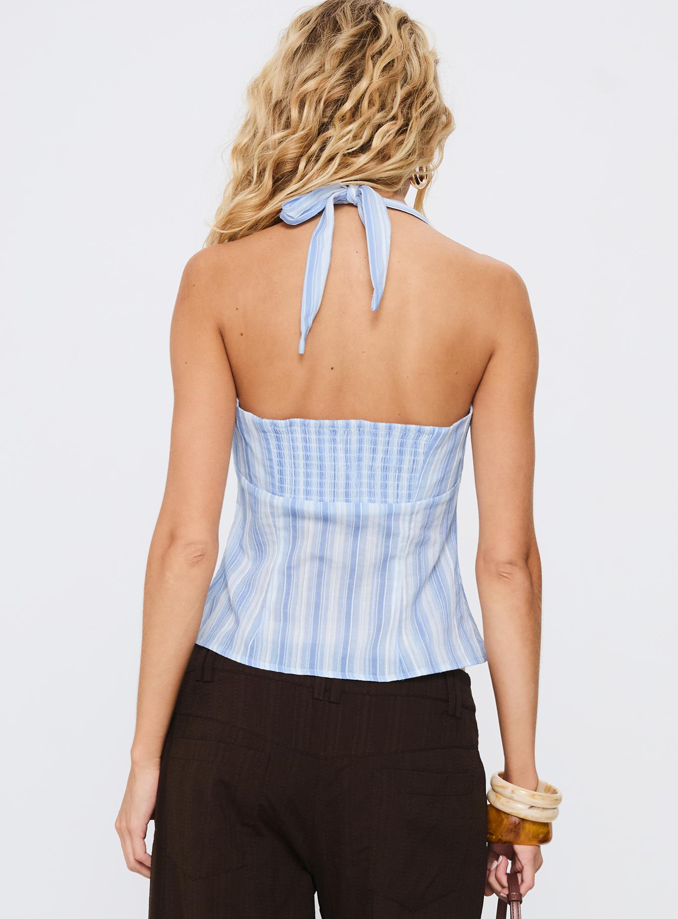 Isabetta Halter Top Blue Stripe - Image 5