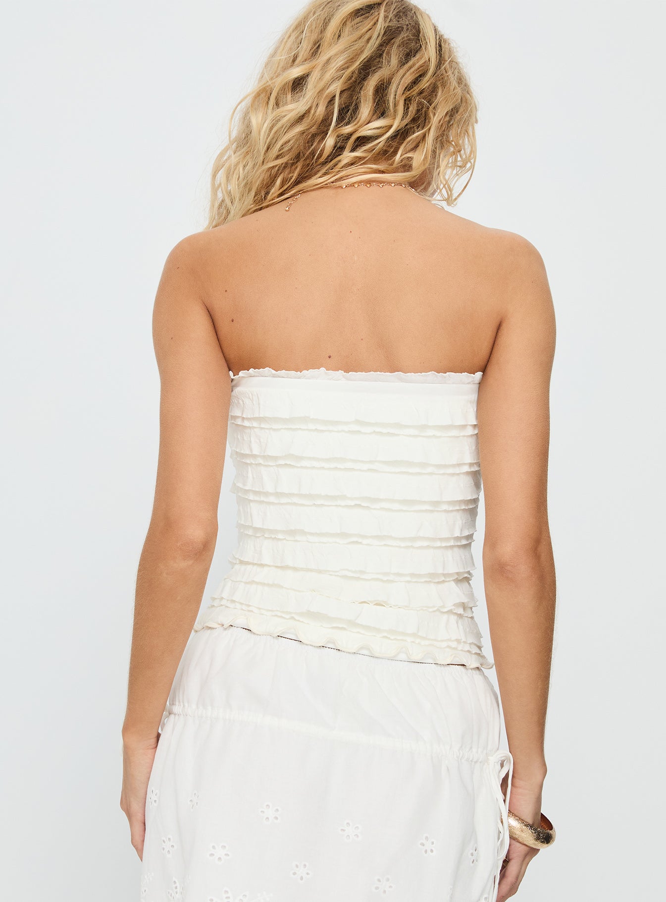 Jullian Strapless Textured Top Ivory - Image 5