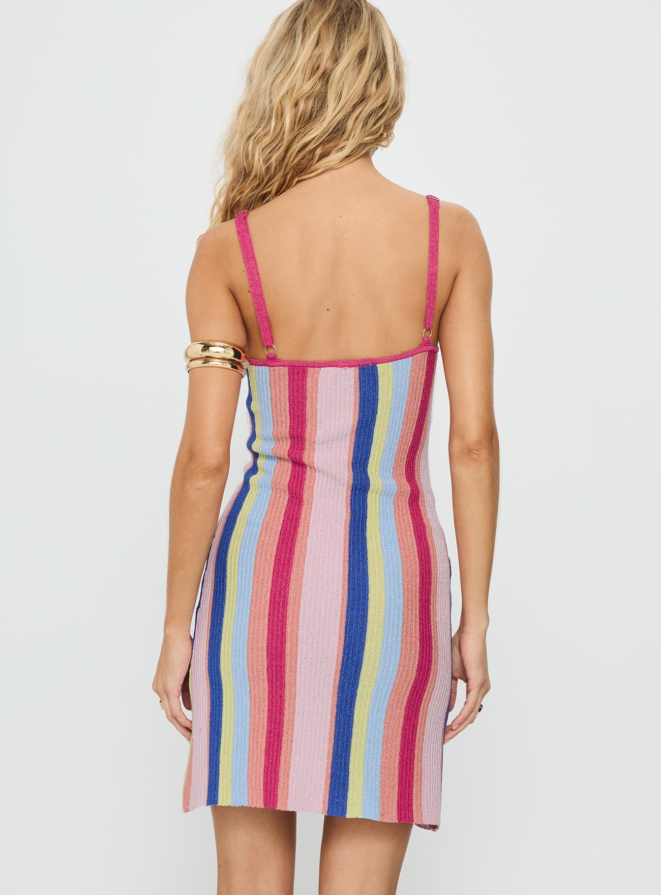 Yazmine Knit Mini Dress Multi Stripe - Image 5