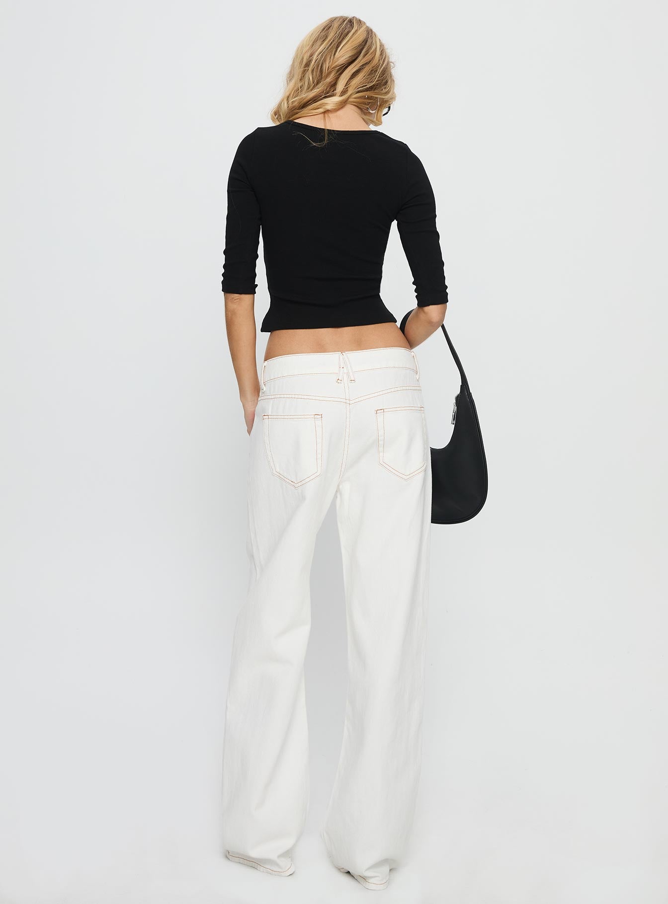 Top Model Low Rise Straight Leg Jeans Porcelain - Image 5