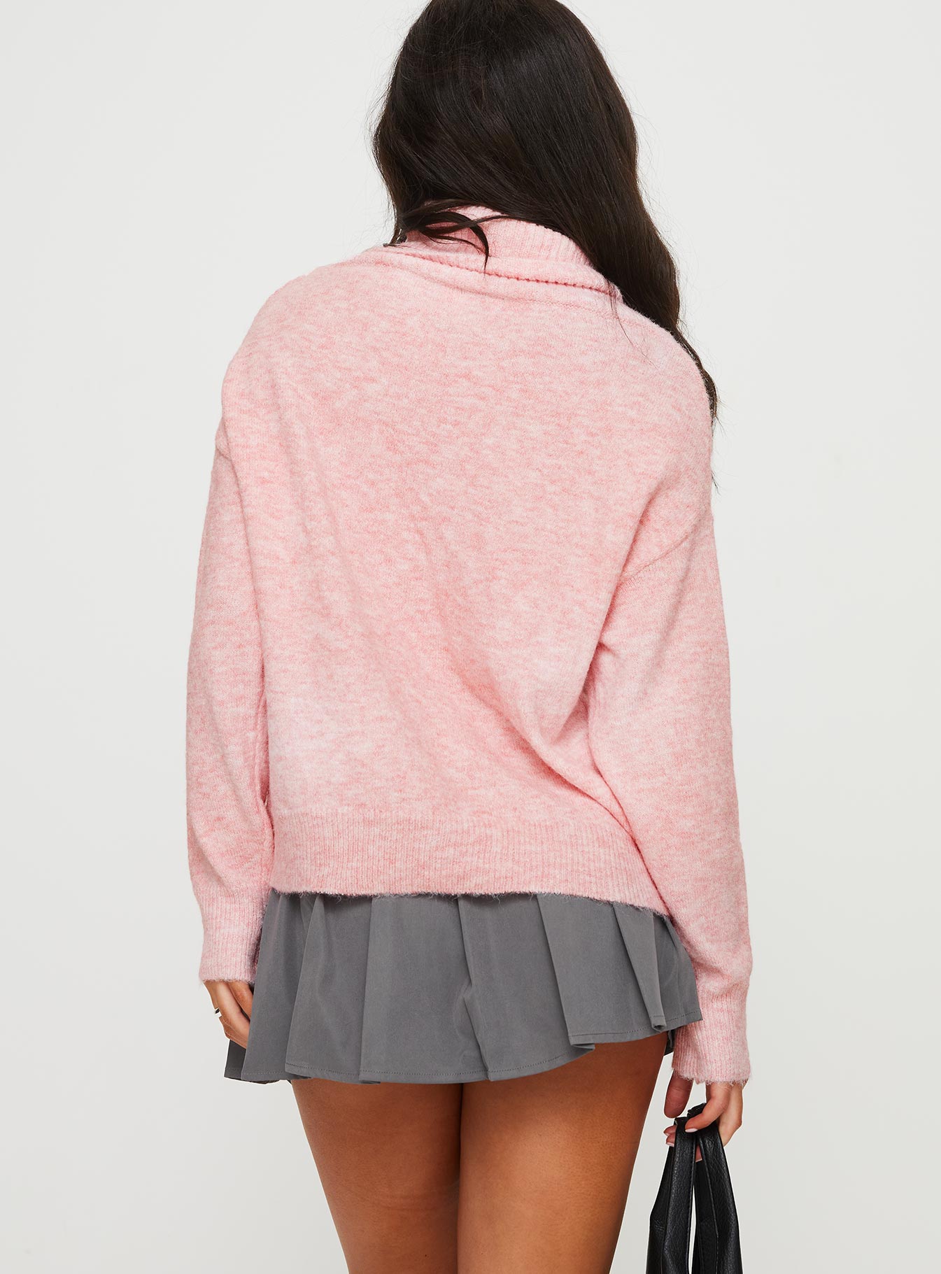 Olivet Turtle Neck Sweater Pink Marle - Image 5