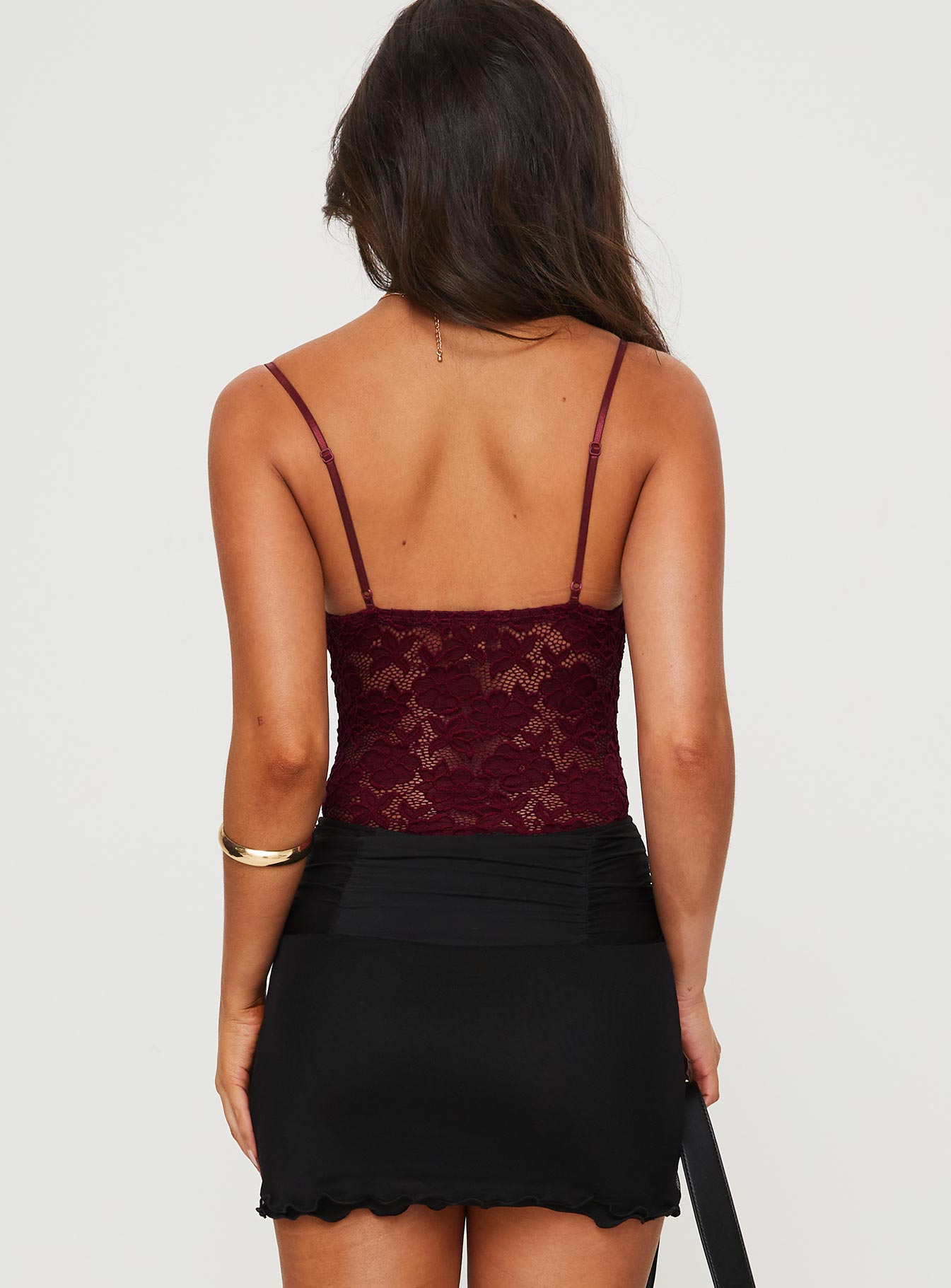 Pennard Lace Bodysuit Wine - Image 5