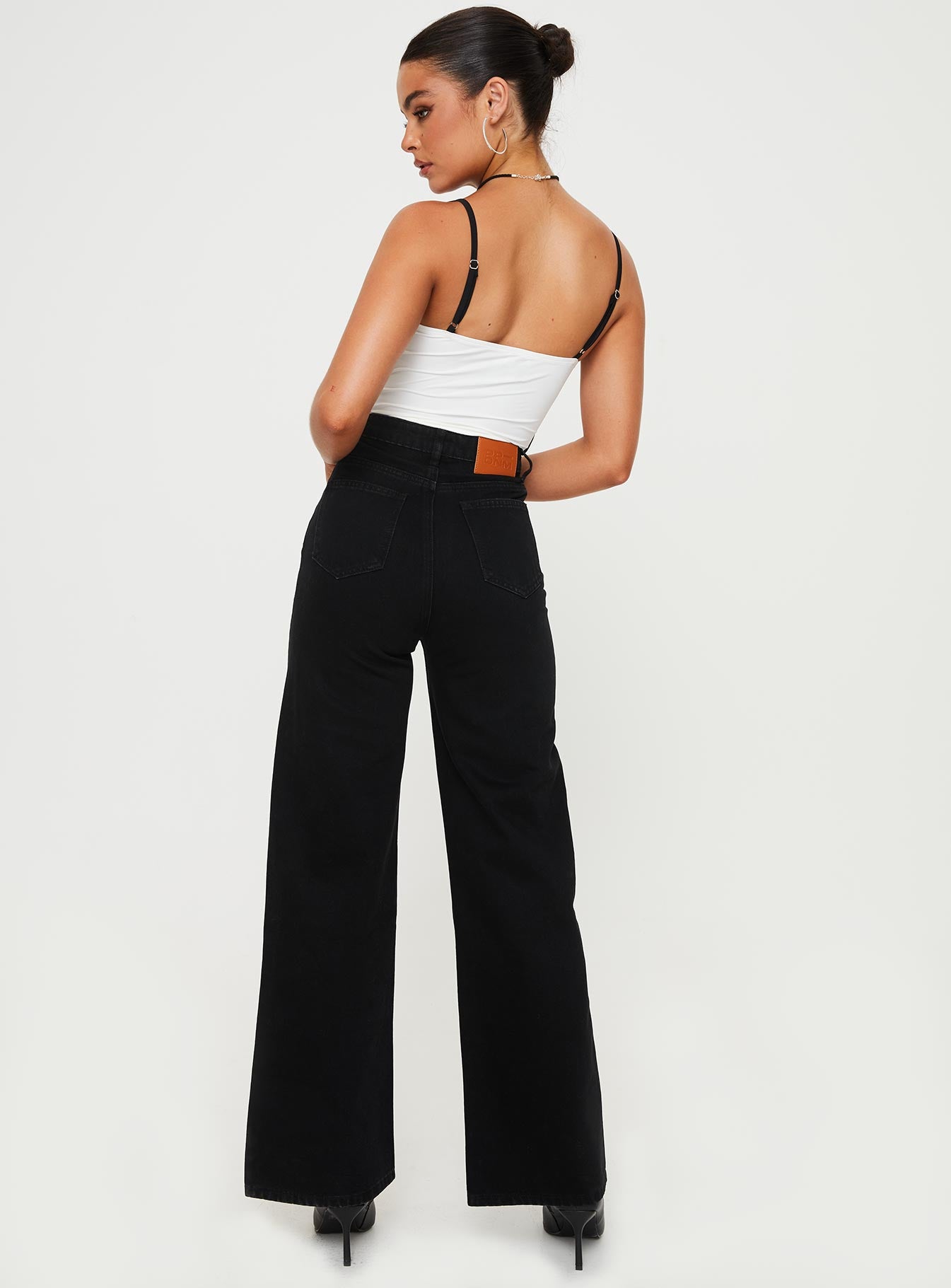 Nicolo High Rise Straight Leg Jeans Black - Image 4