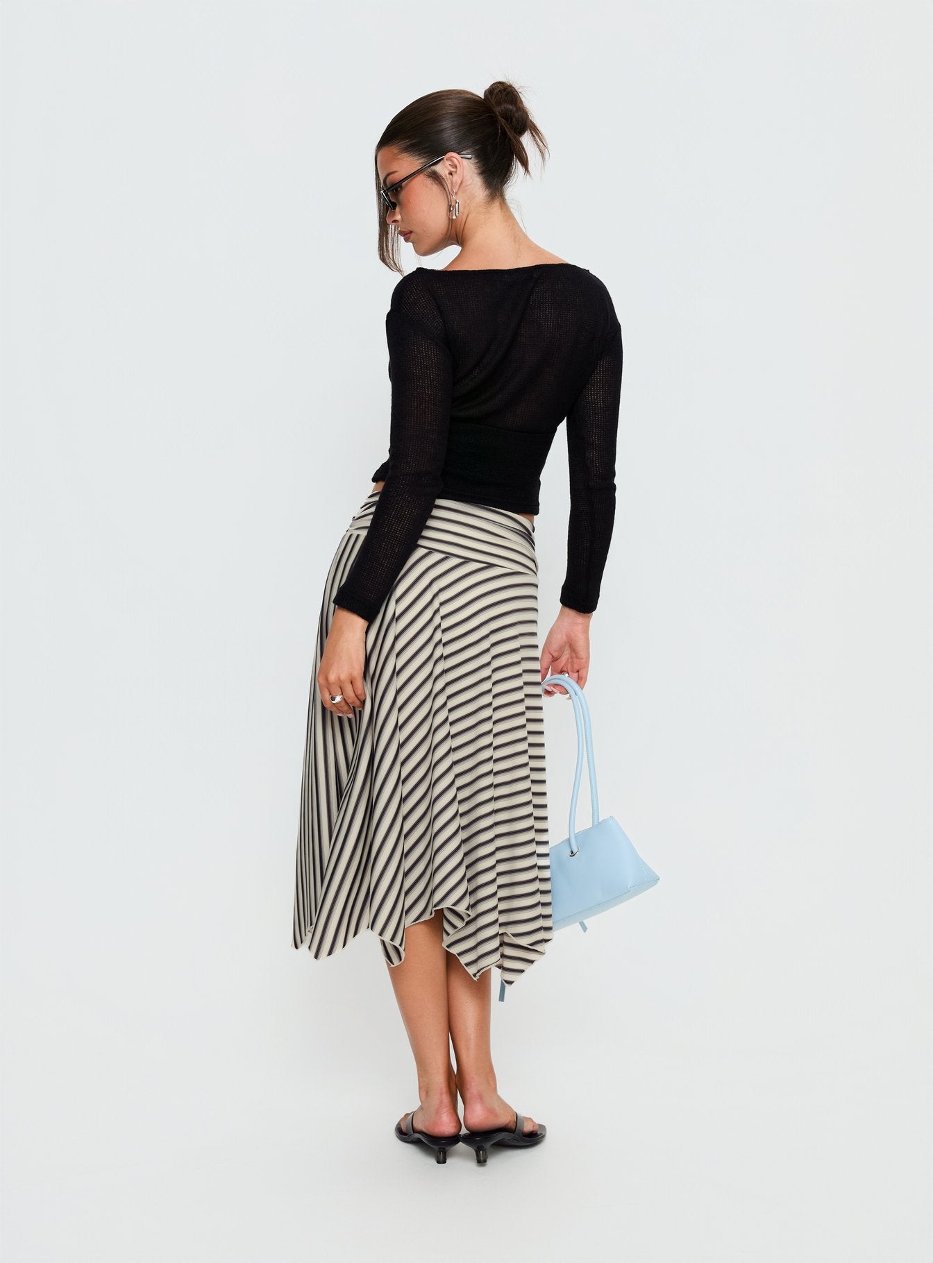 Cobee Asymmetrical Midi Skirt Multi Stripe - Image 6