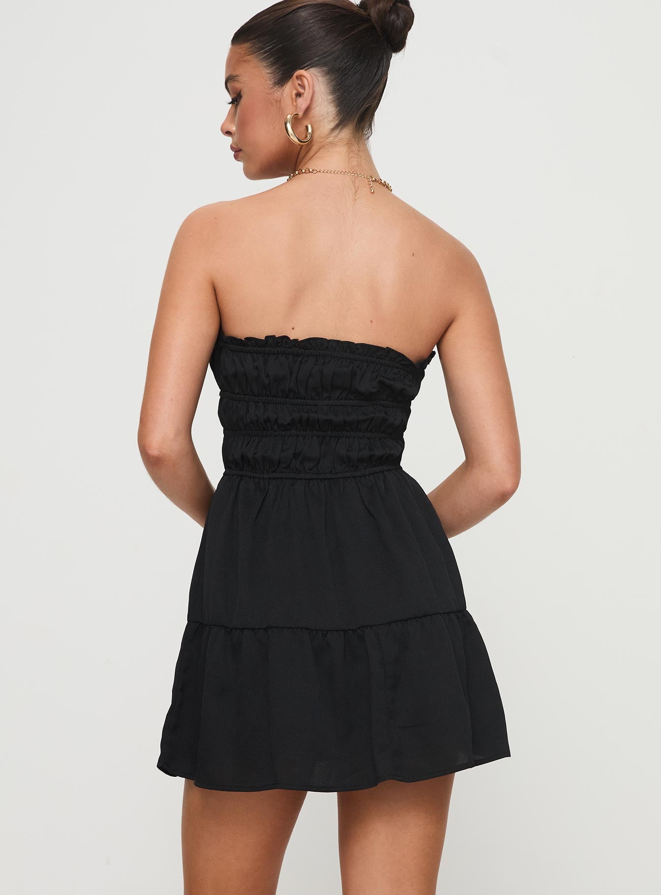Joie Strapless Mini Dress Black - Image 4