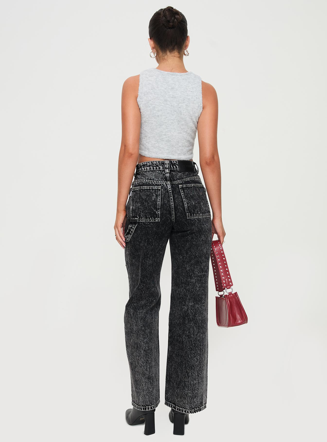 Malachie High Rise Jeans Black Acid Wash - Image 4