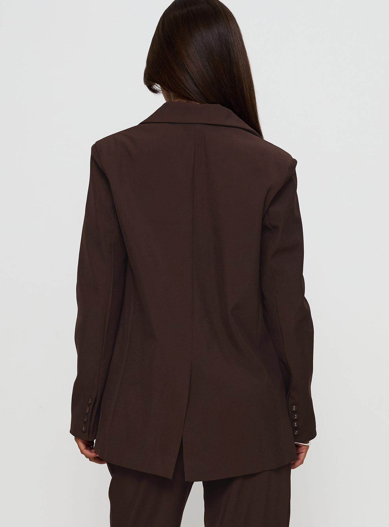 Crowd Pleaser Oversized Blazer Chocolate - Image 5