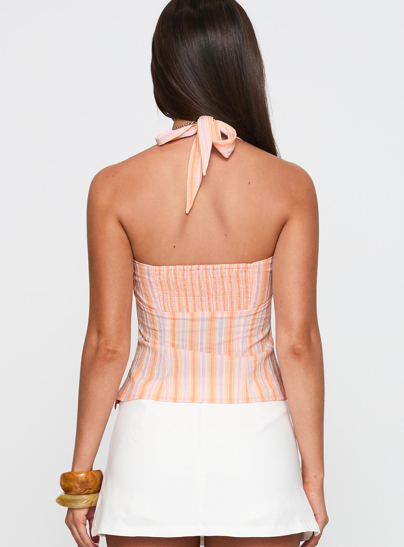 Isabetta Halter Top Orange Stripe - Image 5