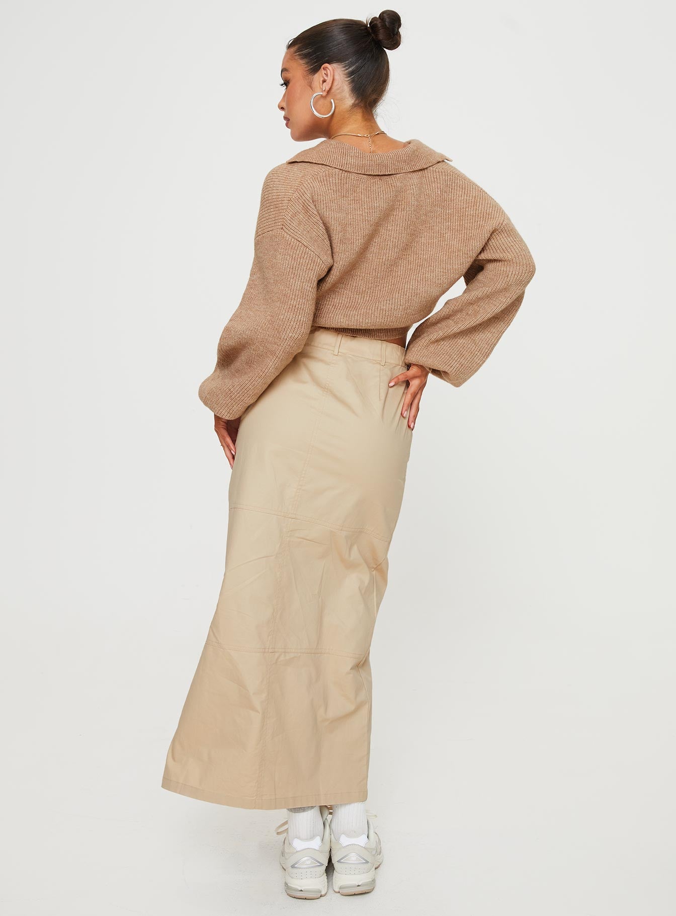 Devine Cargo Maxi Skirt Stone - Image 5