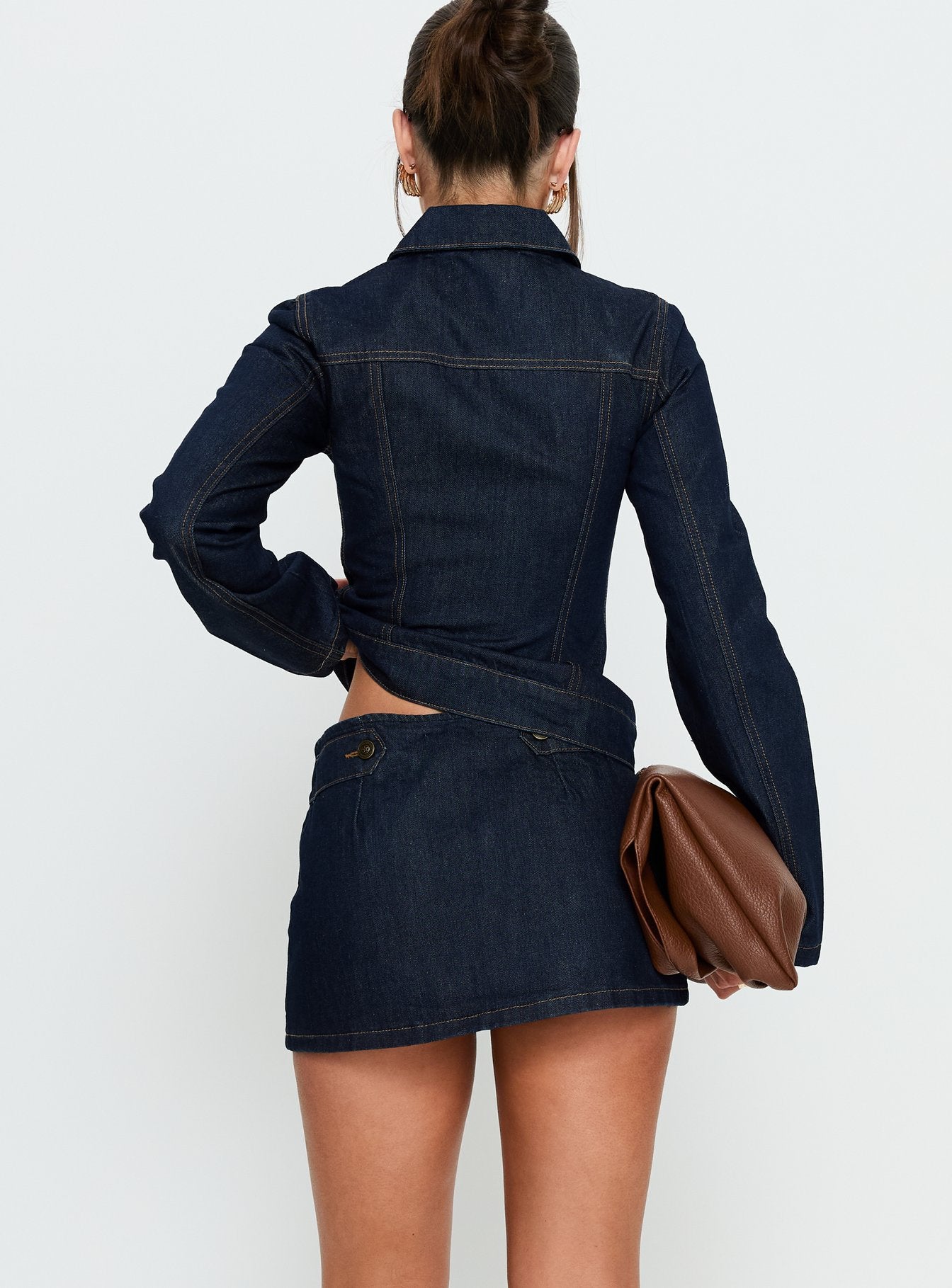 Cristen Cadet Denim Mini Skirt Indigo - Image 5
