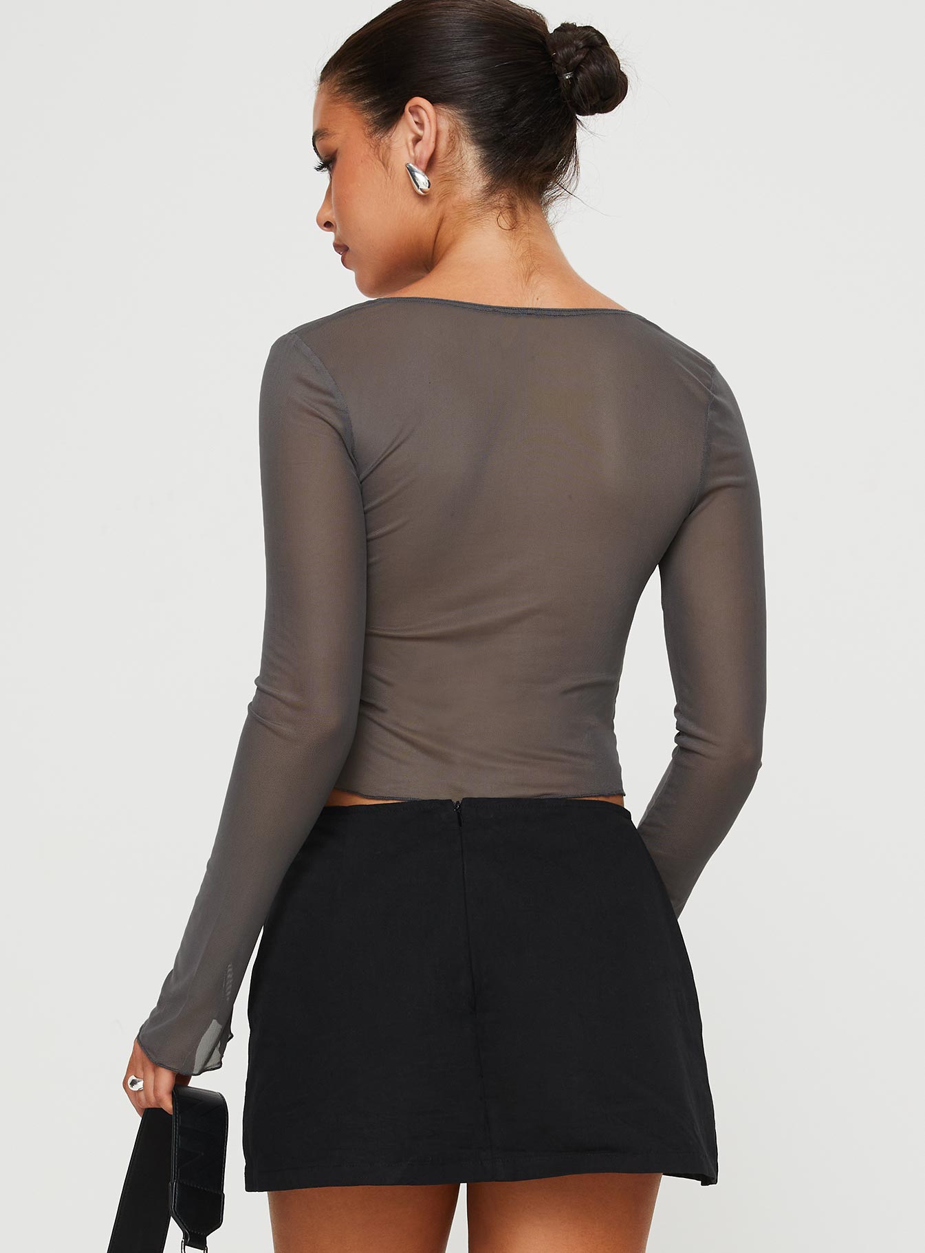 Judeth Long Sleeve Top Grey - Image 4