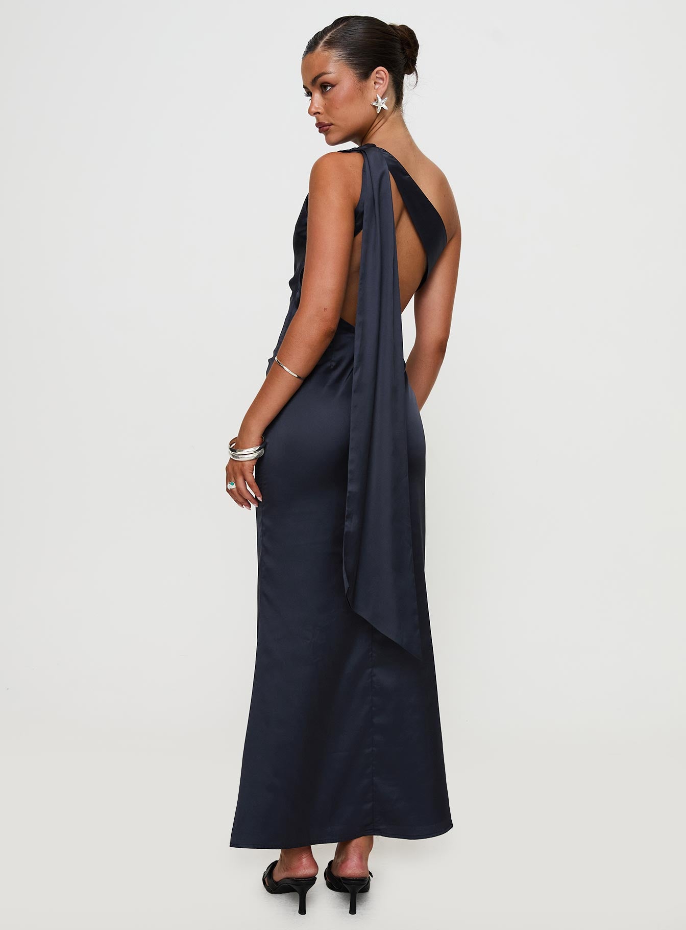 Dulcia One Shoulder Maxi Dress Blue - Image 5