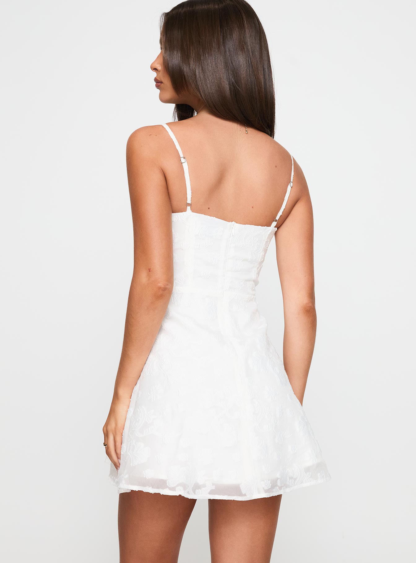 New Chapters Broderie Mini Dress White - Image 5