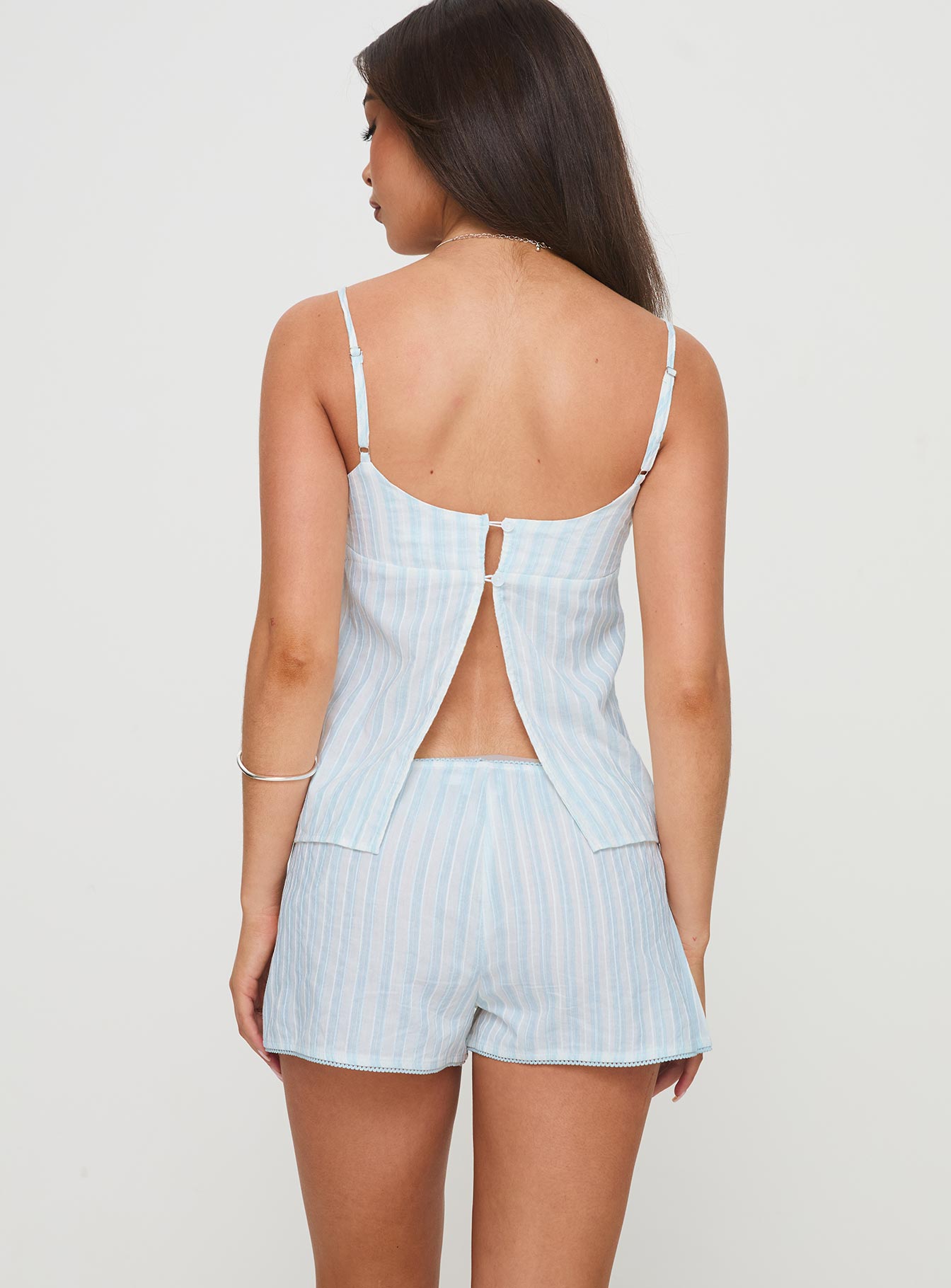 Tenderness Lace Sleep Set Blue / White Stripe - Image 5