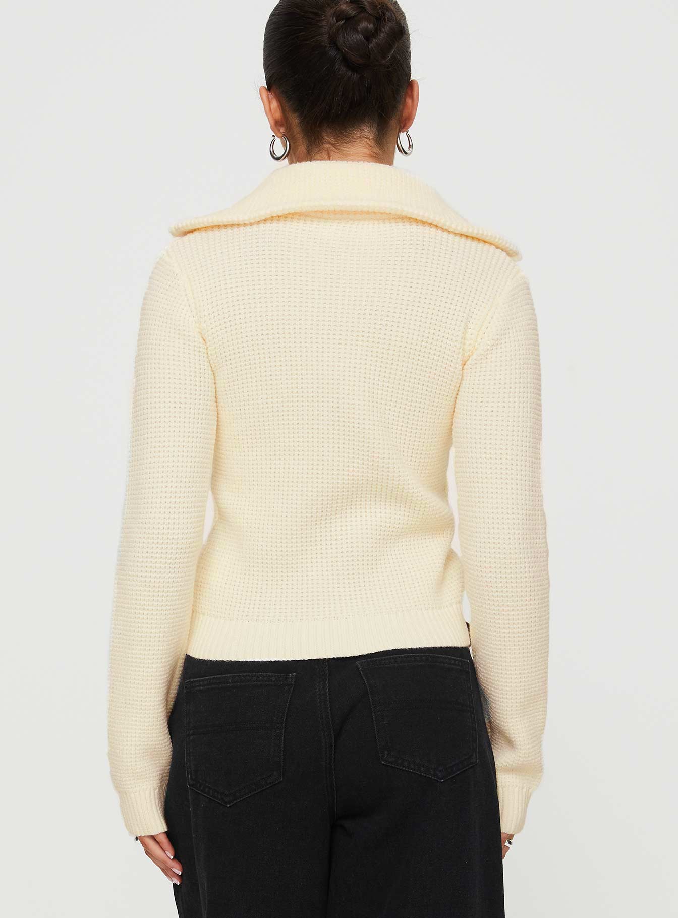 Harvill Zip Up Cardigan White - Image 5