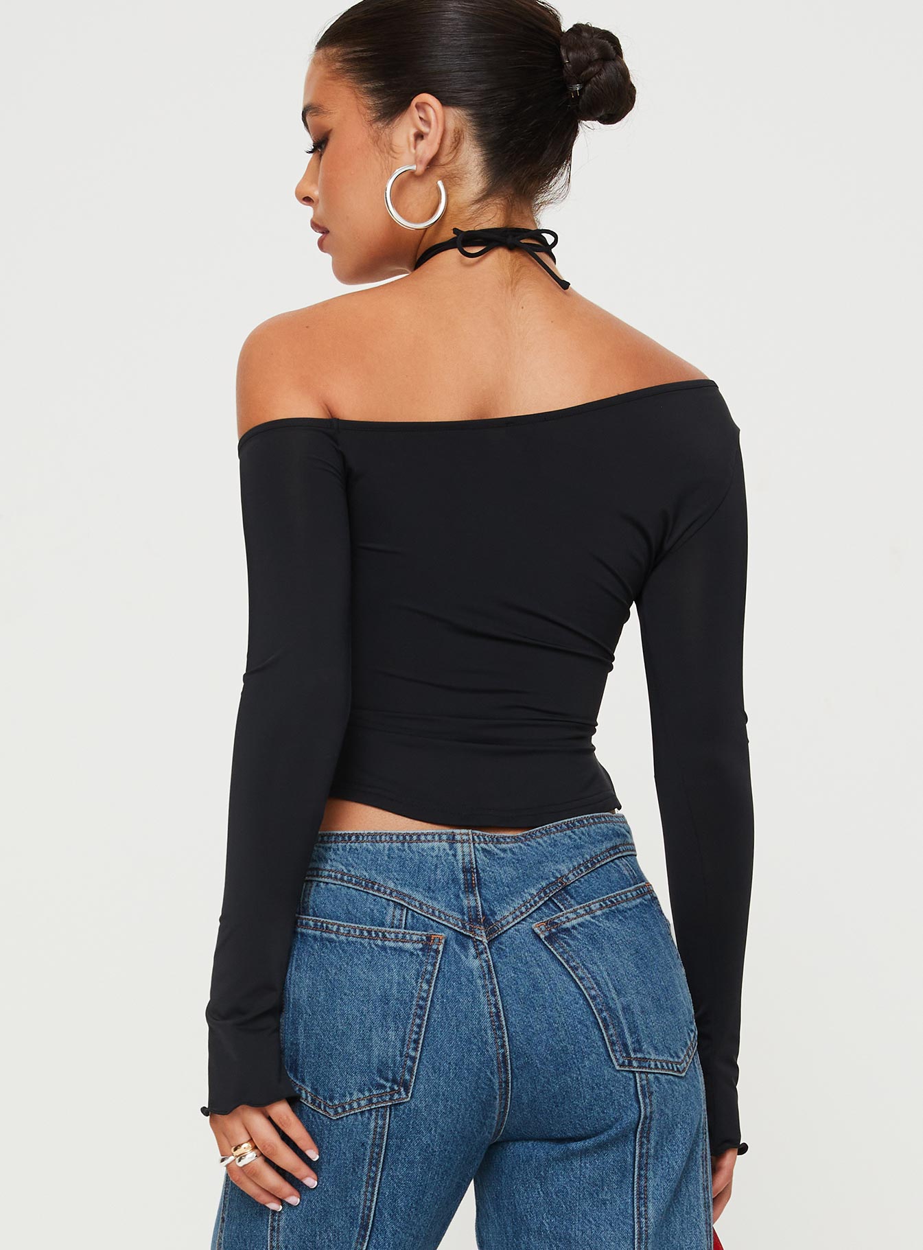 Vito Cold Shoulder Top Black - Image 5