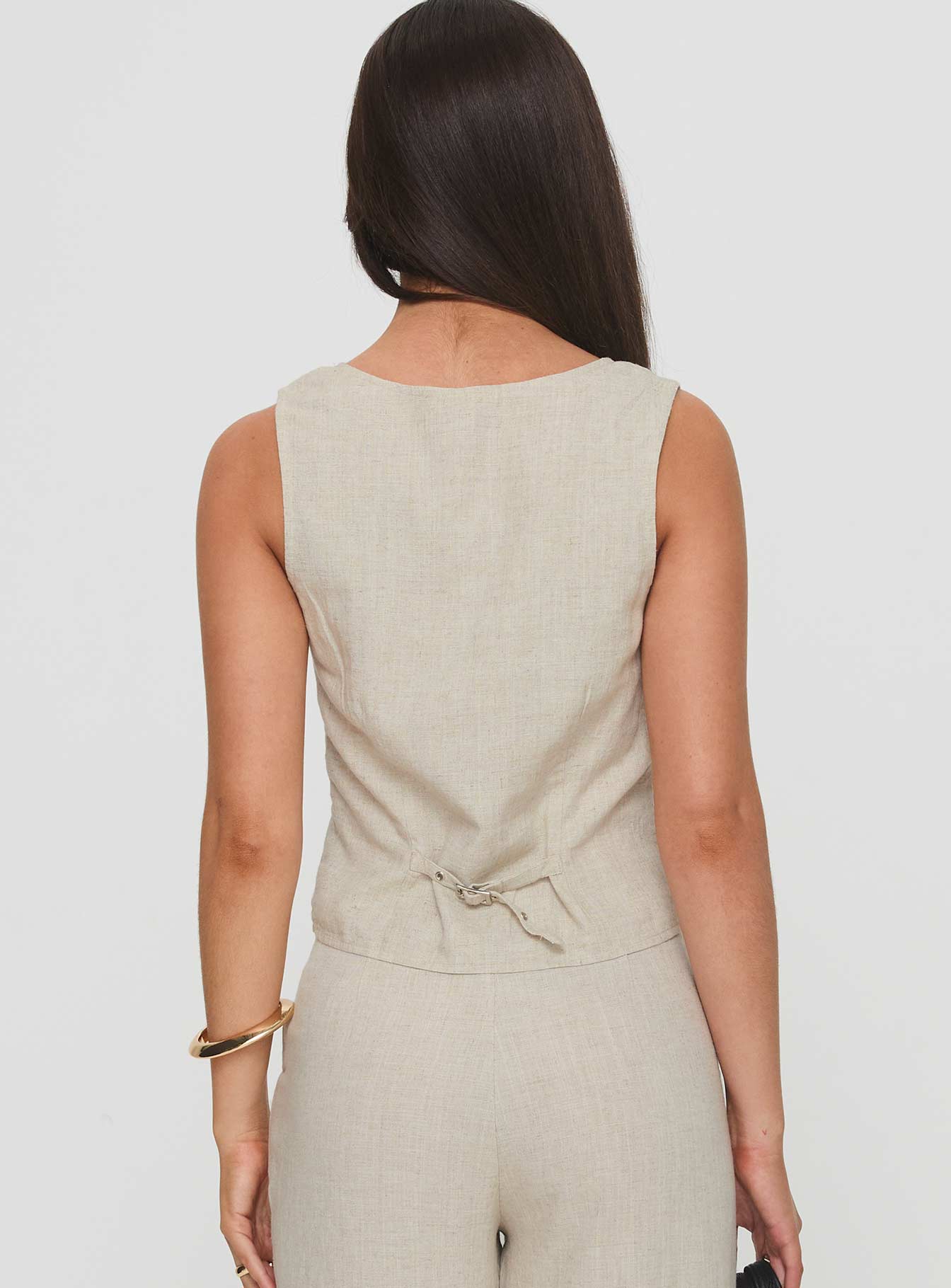 Sofi Vest Top Beige - Image 5