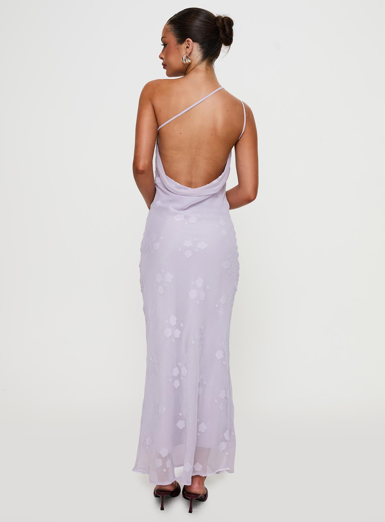Jazmira One Shoulder Maxi Dress Lilac - Image 5