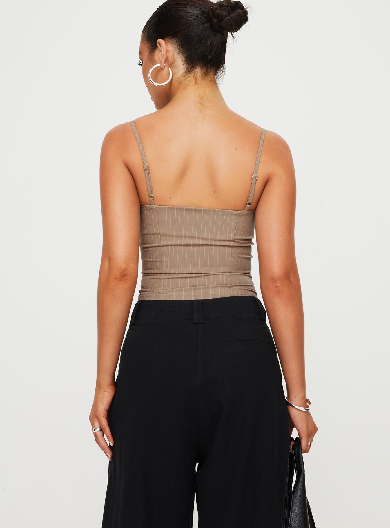 Archette Corset Vest Beige Stripe - Image 5