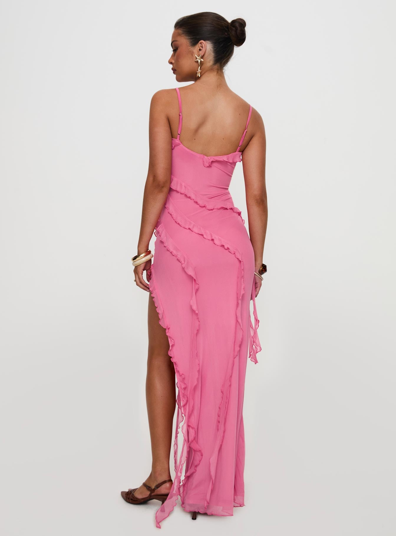 Valerian Frill Maxi Dress Pink - Image 8