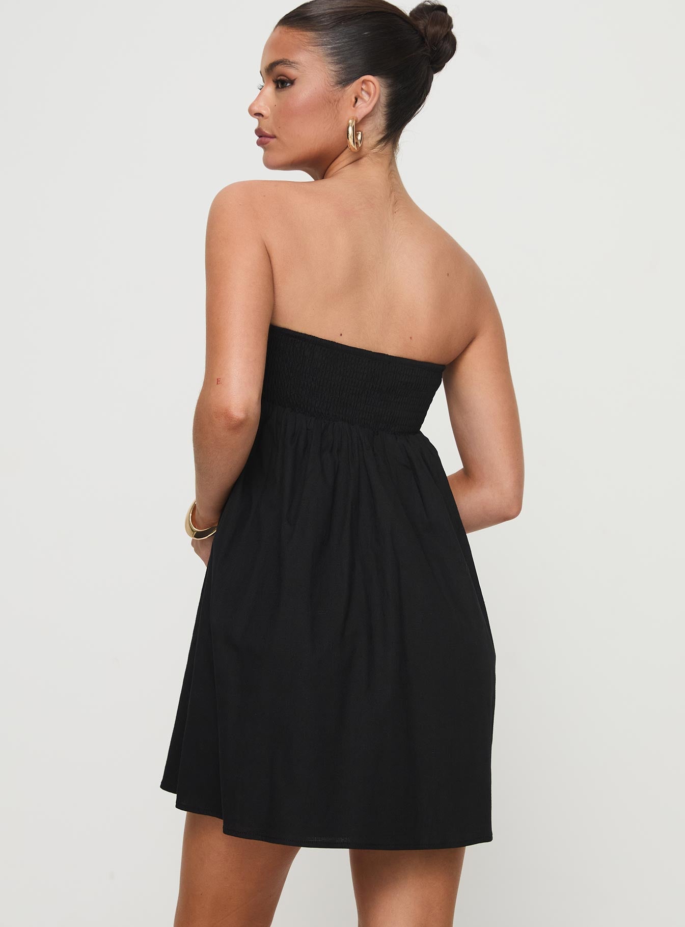 Osment Strapless Mini Dress Black - Image 5