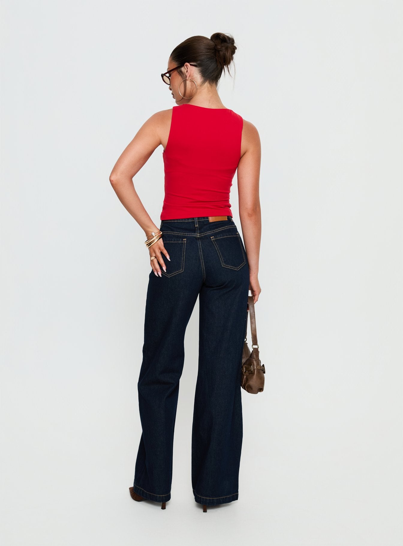 Cadance High Rise Straight Leg Jeans Indigo - Image 4