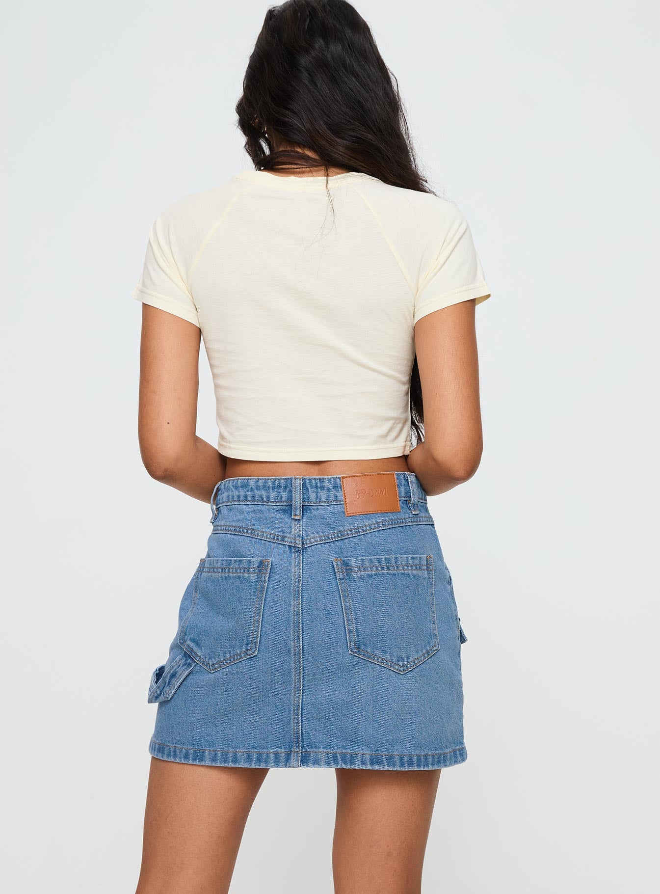 Chillders Denim Mini Skirt Mid Wash Petite - Image 4