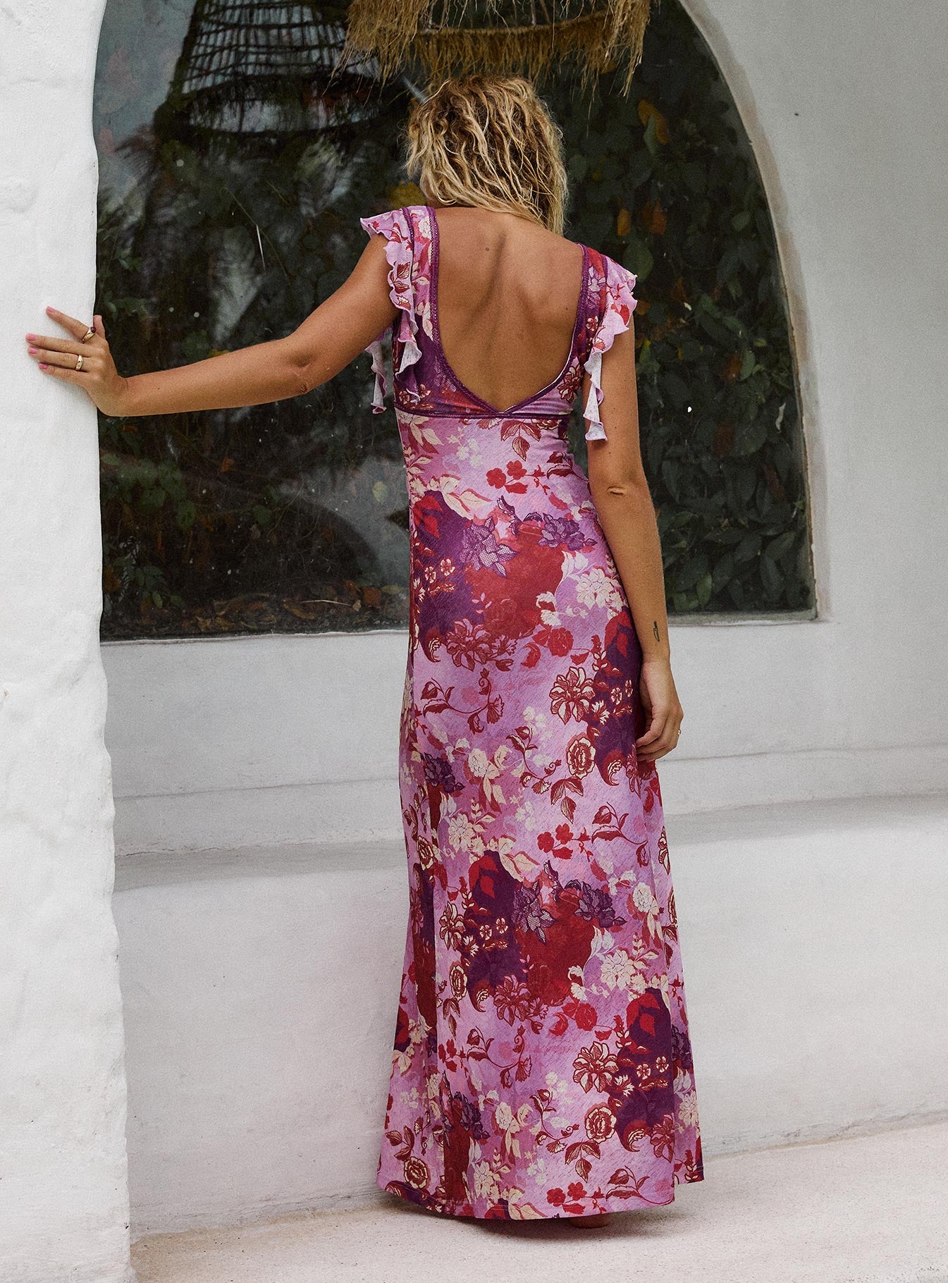 Soleila Maxi Dress Purple Multi Petite - Image 5