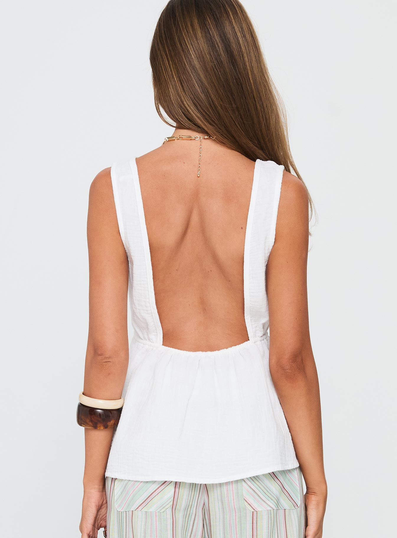 Dianna Babydoll Cami Top White - Image 5