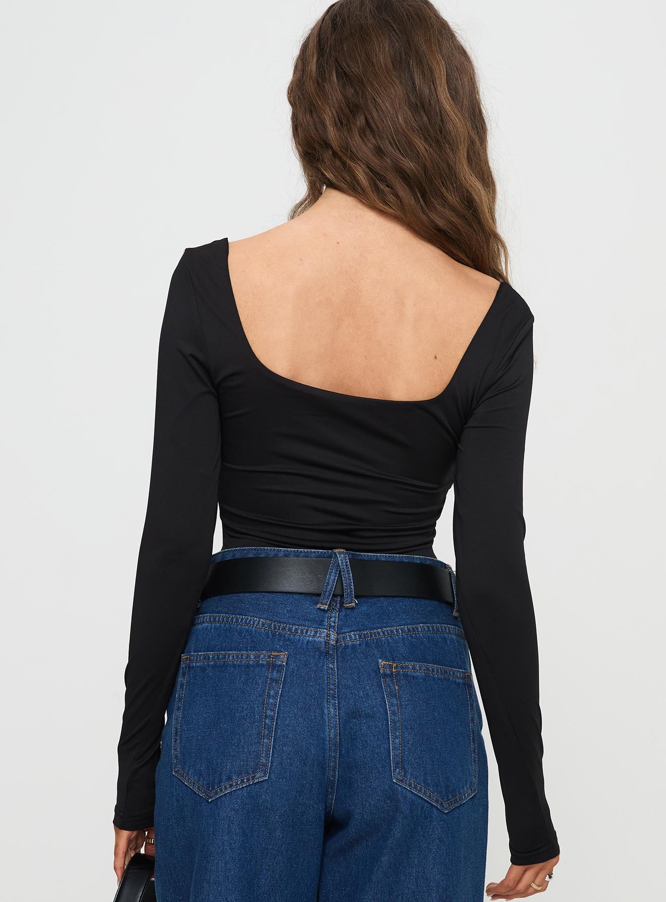 Peekaboo Long Sleeve Bodysuit Black - Image 5