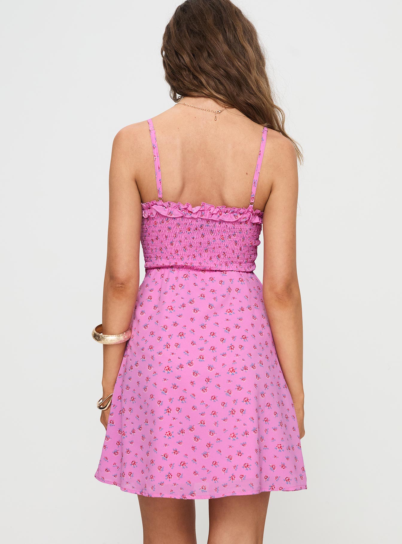 Love Birds Mini Dress Pink Floral - Image 5